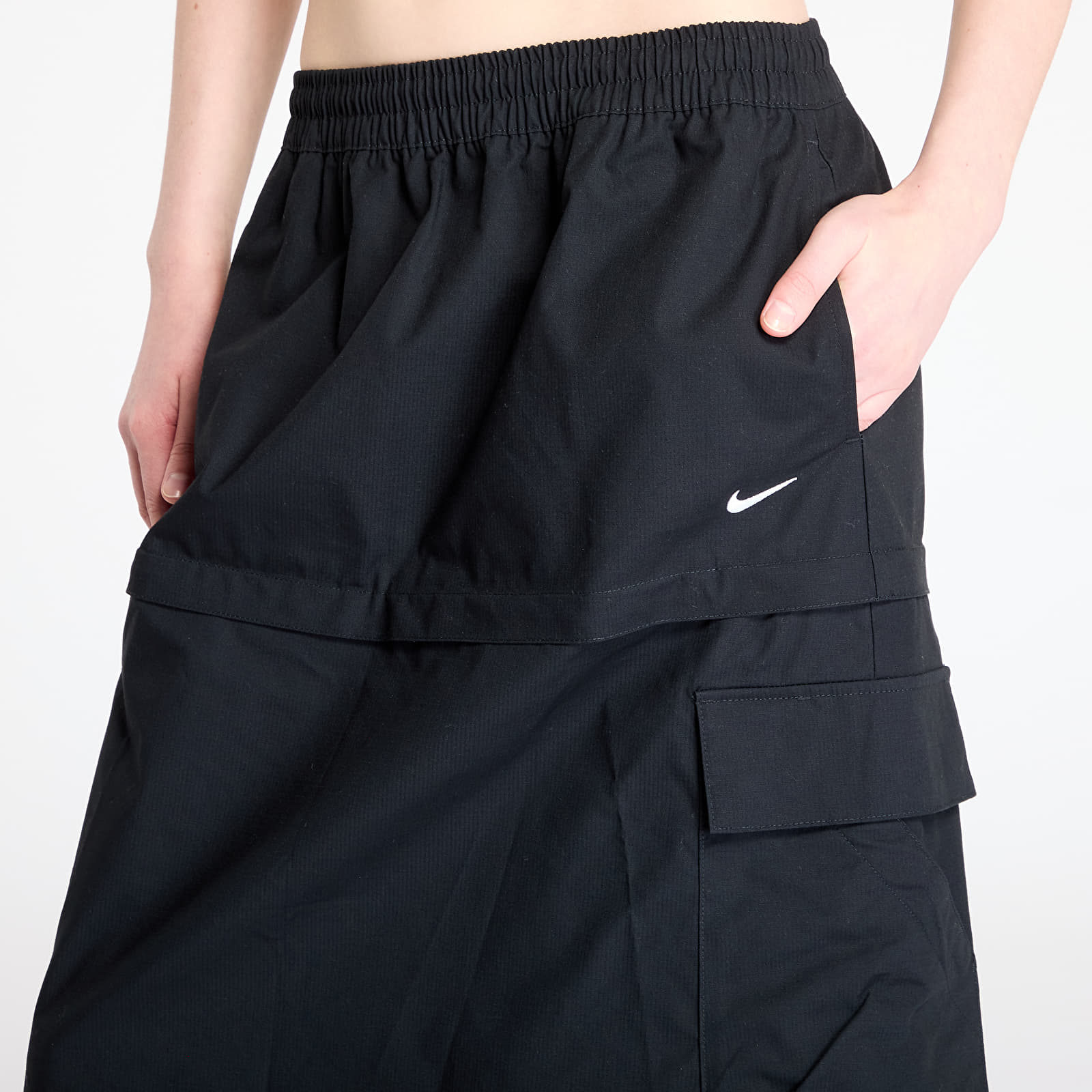 Faldas Nike Sportswear Essential Women's Mid-Rise Woven Cargo Midi Skirt Black/ White