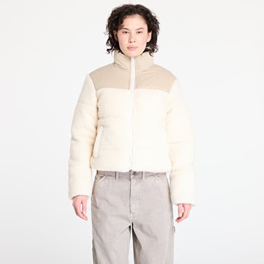 Urban Classics Ladies Short Sherpa Mix Puffer Jacket Wet Sand/ Sand