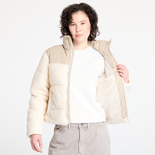 Kurtki damskie Urban Classics Ladies Short Sherpa Mix Puffer Jacket Wet Sand Sand Queens
