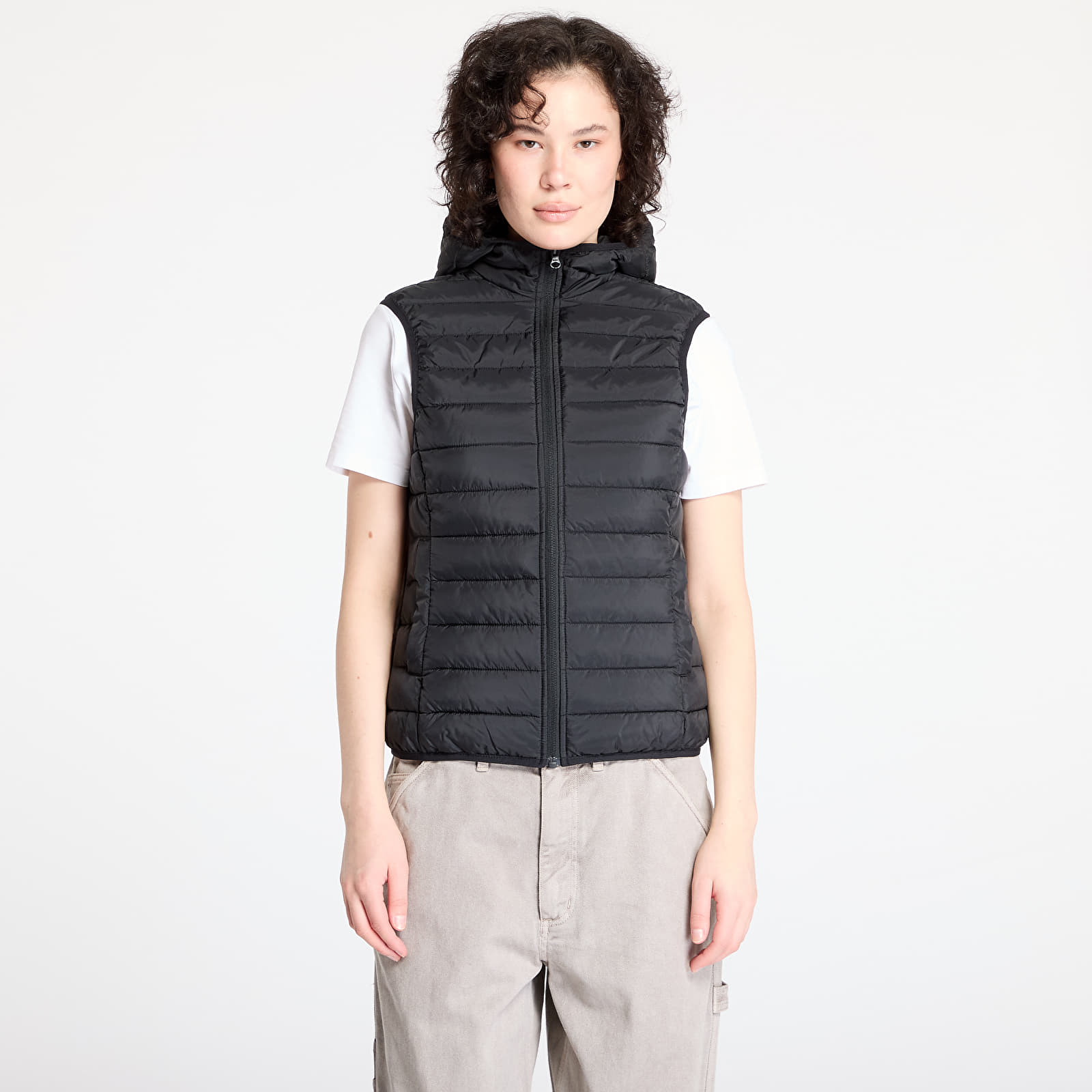 Women's cardigans Urban Classics Ladies Ultra Light Puffer Vest Black