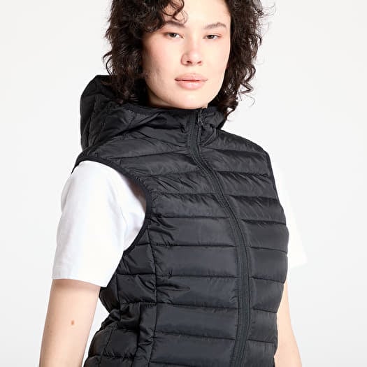 Womens black puffer vest with hood clearance