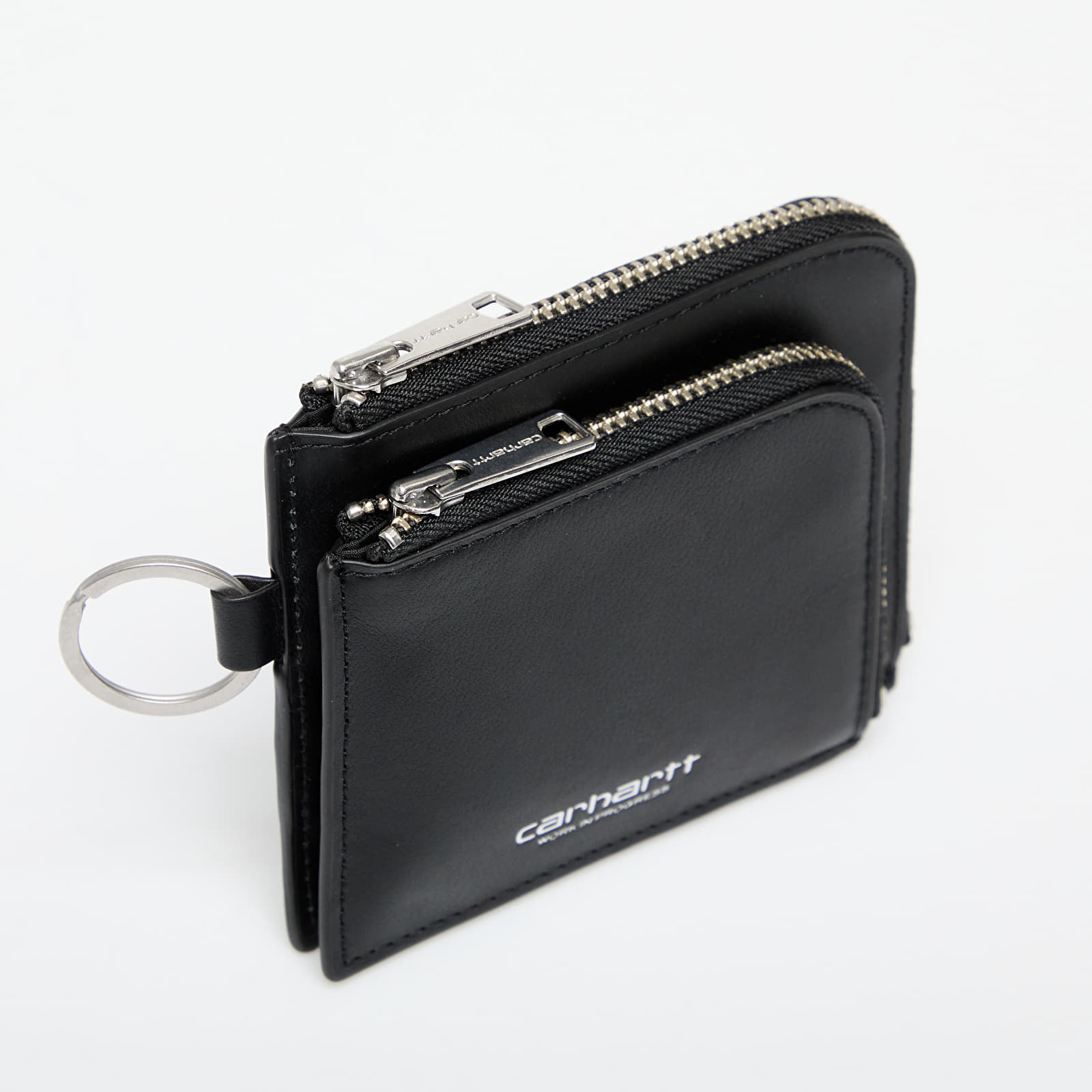 Men's wallets Carhartt WIP Double Vegas Zip Wallet Black/ Silver