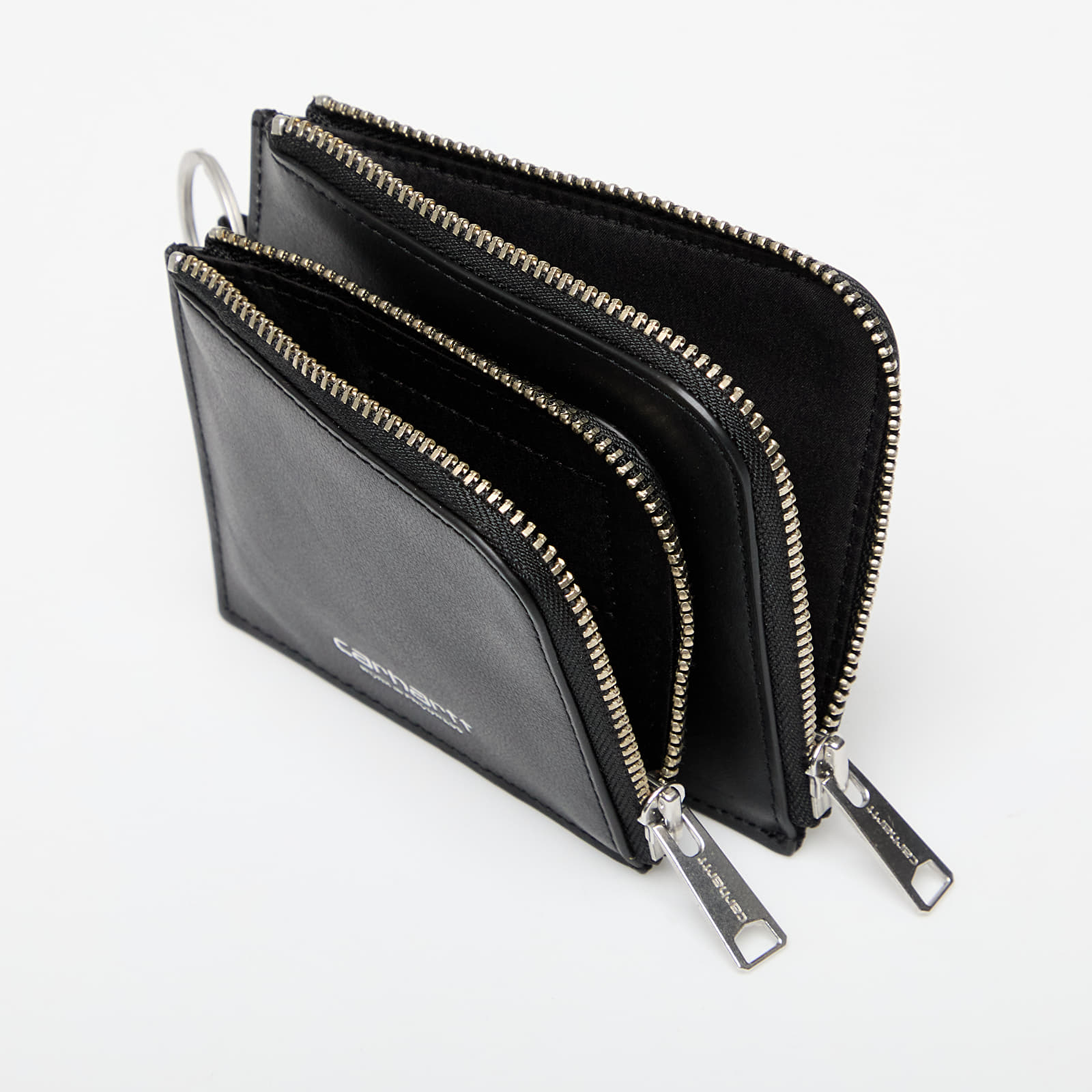 Men's wallets Carhartt WIP Double Vegas Zip Wallet Black/ Silver