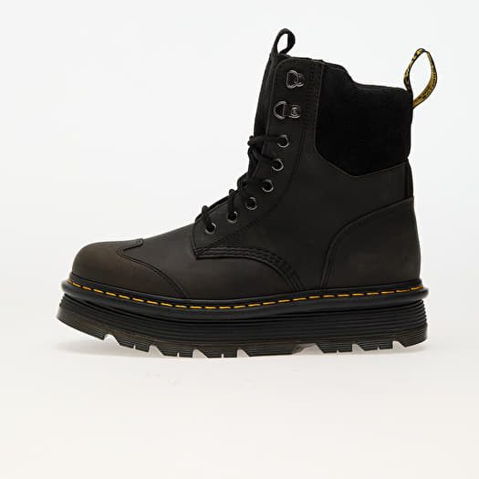 Dr. Martens Zebzag 8 Tie Black E.H. Suede & Charcoal Grey Burnished Waxy Pull Up