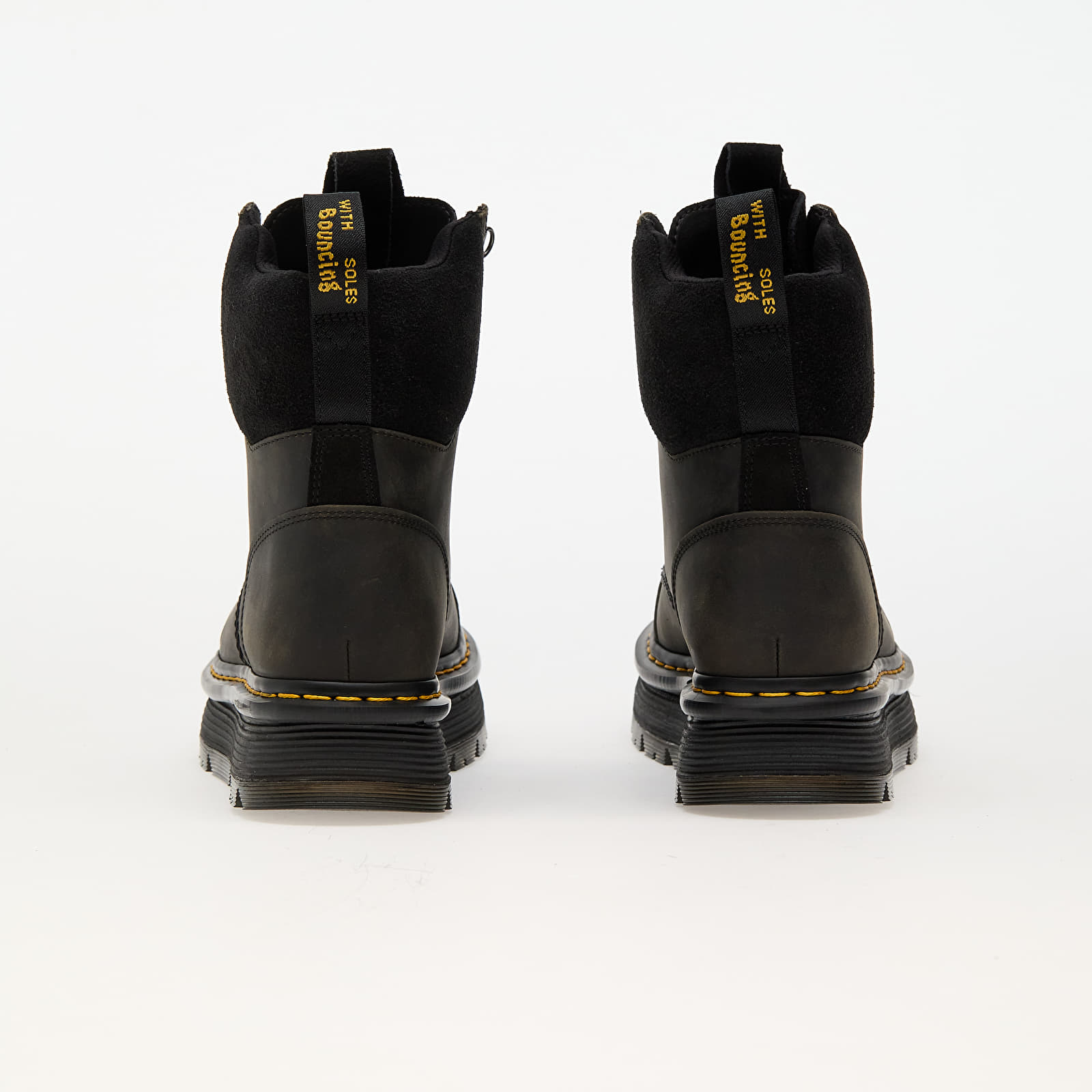 Pánské tenisky a boty Dr. Martens Zebzag 8 Tie Black E.H. Suede & Charcoal Grey Burnished Waxy Pull Up