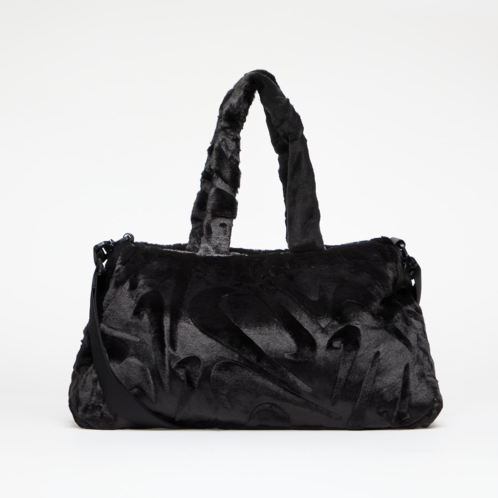 Shoulder bags Nike Sportswear Faux Fur Tote Black/ Black/ Metallic Silver