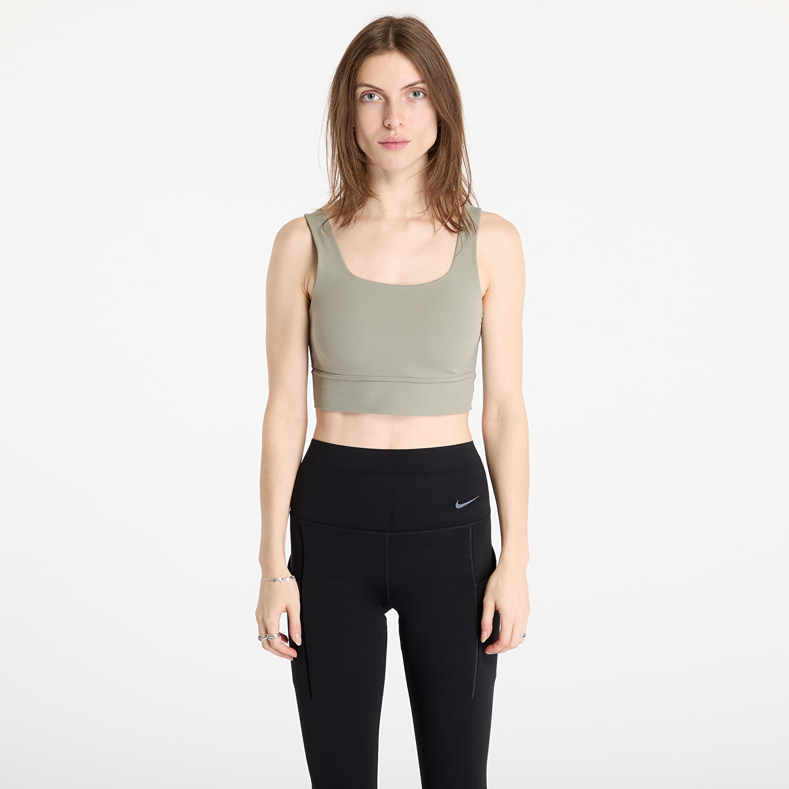 Bras Nike Zenvy Women's Medium-Support Padded Longline Sports Bra Light Army/ White