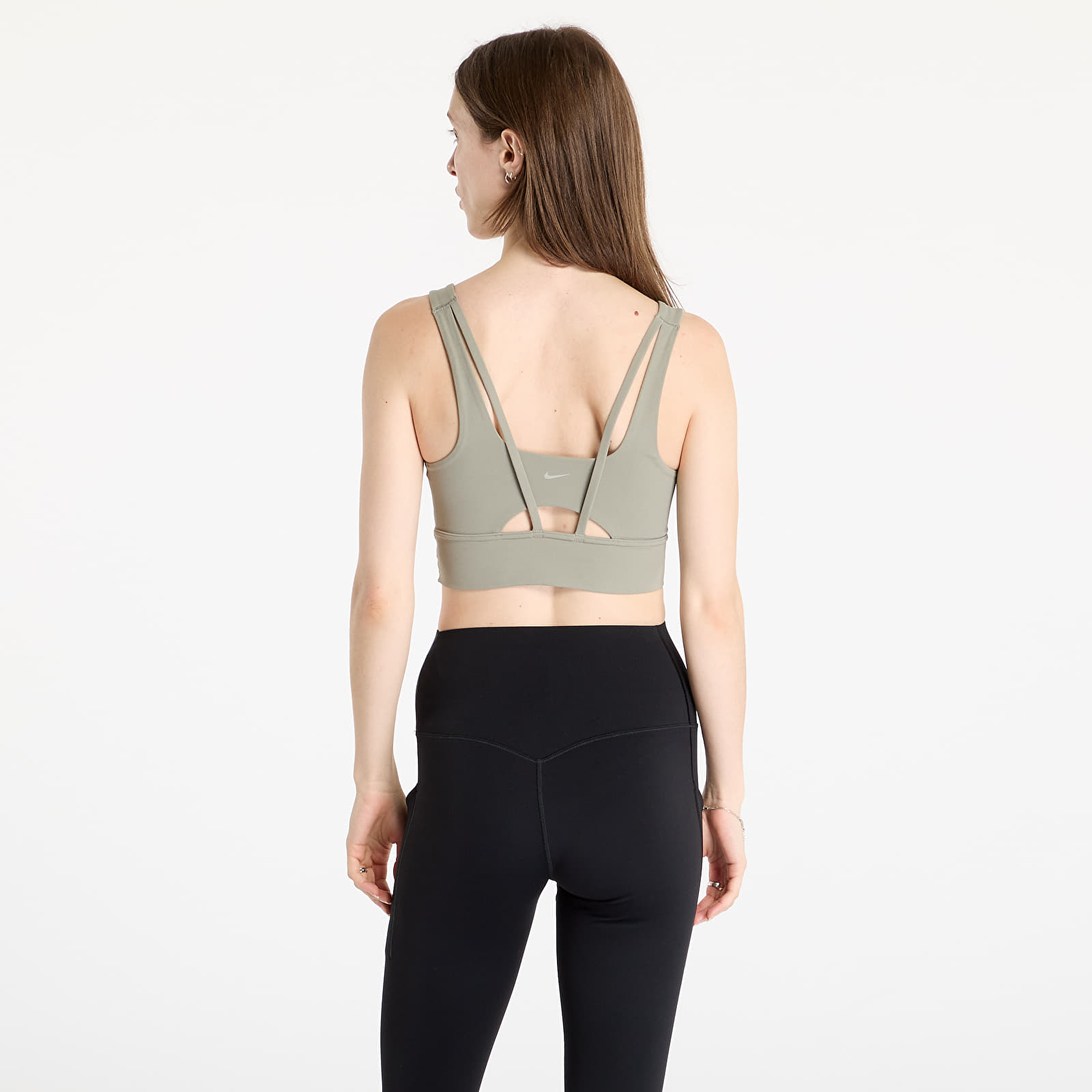 Bras Nike Zenvy Women's Medium-Support Padded Longline Sports Bra Light Army/ White