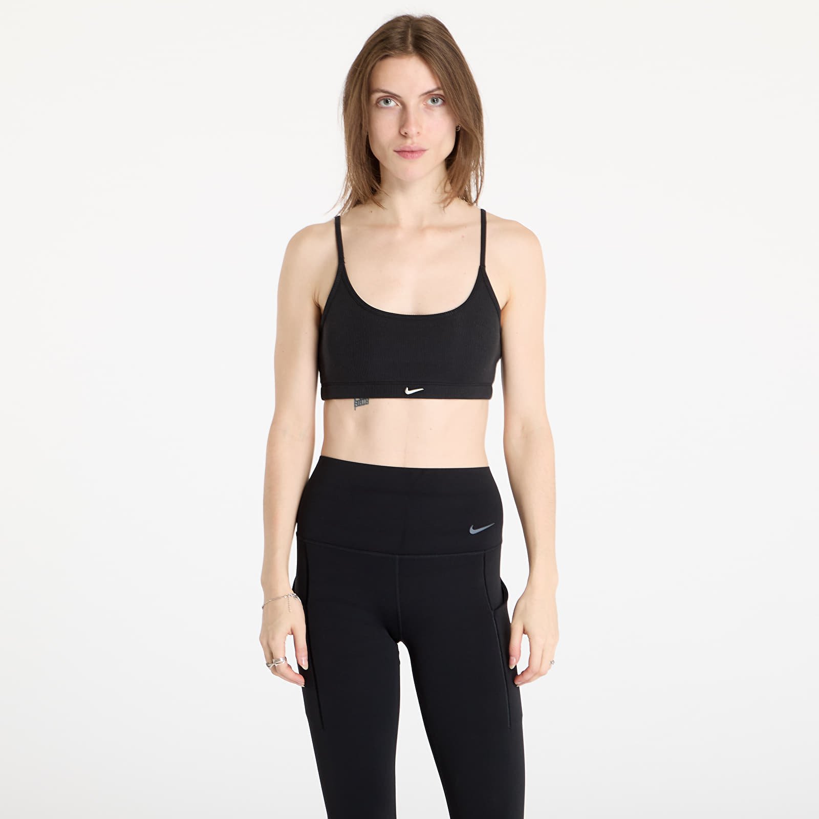 Bras Nike Sportswear Classic Women's Light-Support Lightly Lined Ribbed Scoop-Neck Bra Black/ Black/ Black/ Sail