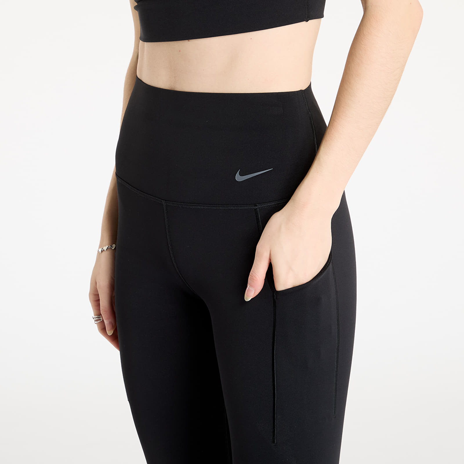 Women's Leggings Nike Universa Women's Medium-Support High-Waisted Full-Length Leggings with Pockets Black/ Black