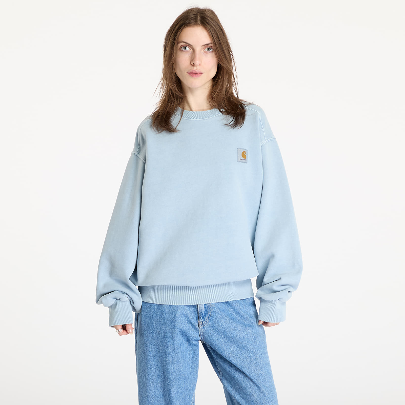 Sudaderas de hombre Carhartt WIP Vista Sweatshirt UNISEX Dusty Ice Garment Dyed
