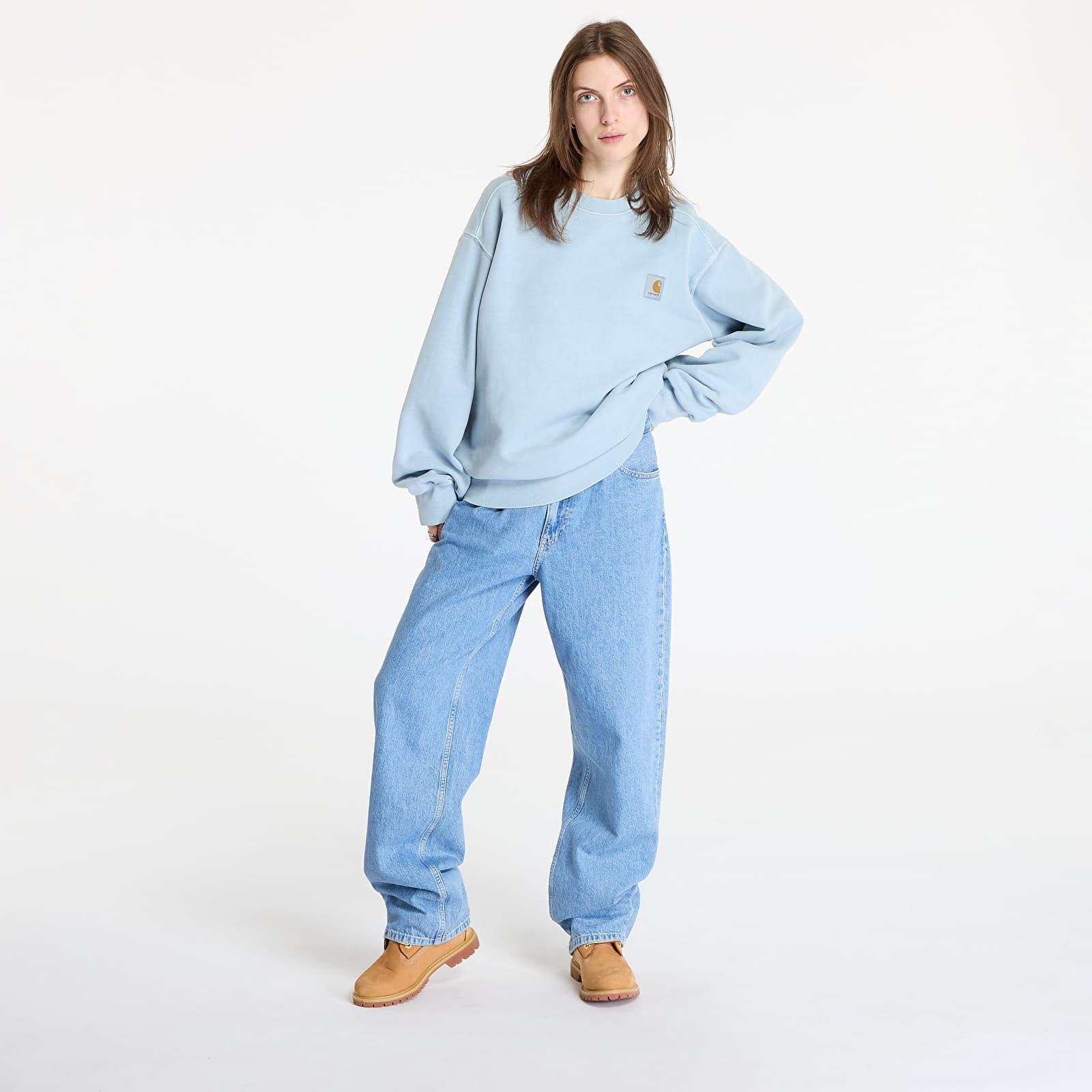 Sudaderas de hombre Carhartt WIP Vista Sweatshirt UNISEX Dusty Ice Garment Dyed
