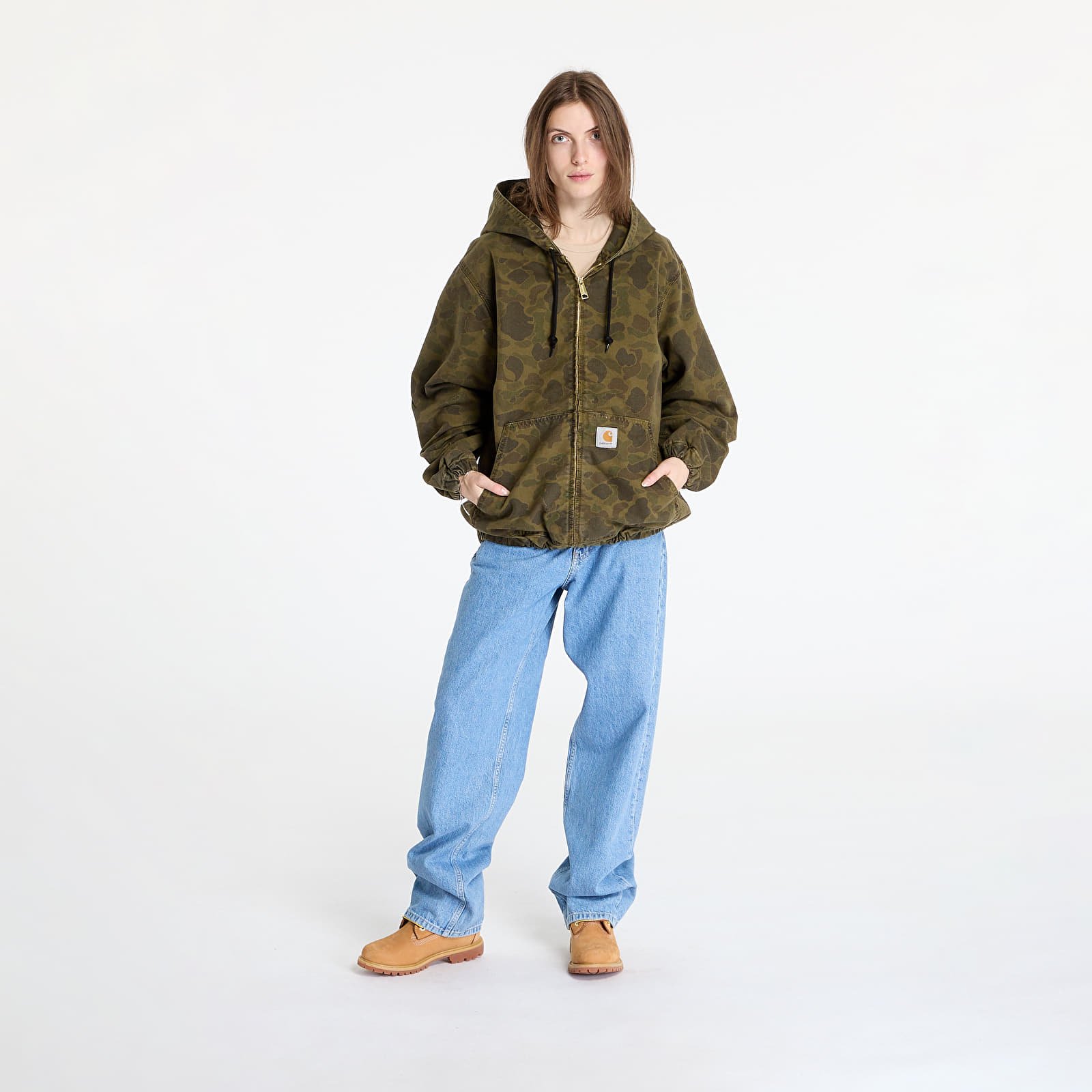 Men's jackets Carhartt WIP Duck Active Jacket UNISEX Camo Duck/ Green/ Office Green Garment Dyed