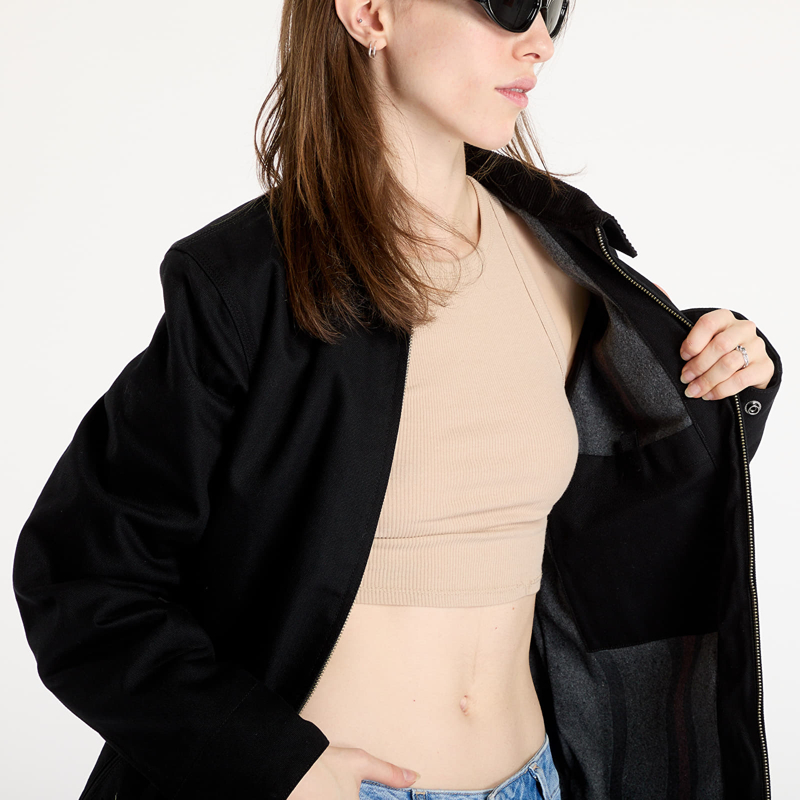 Pánské bundy Carhartt WIP Detroit Jacket UNISEX Black/ Black Rigid