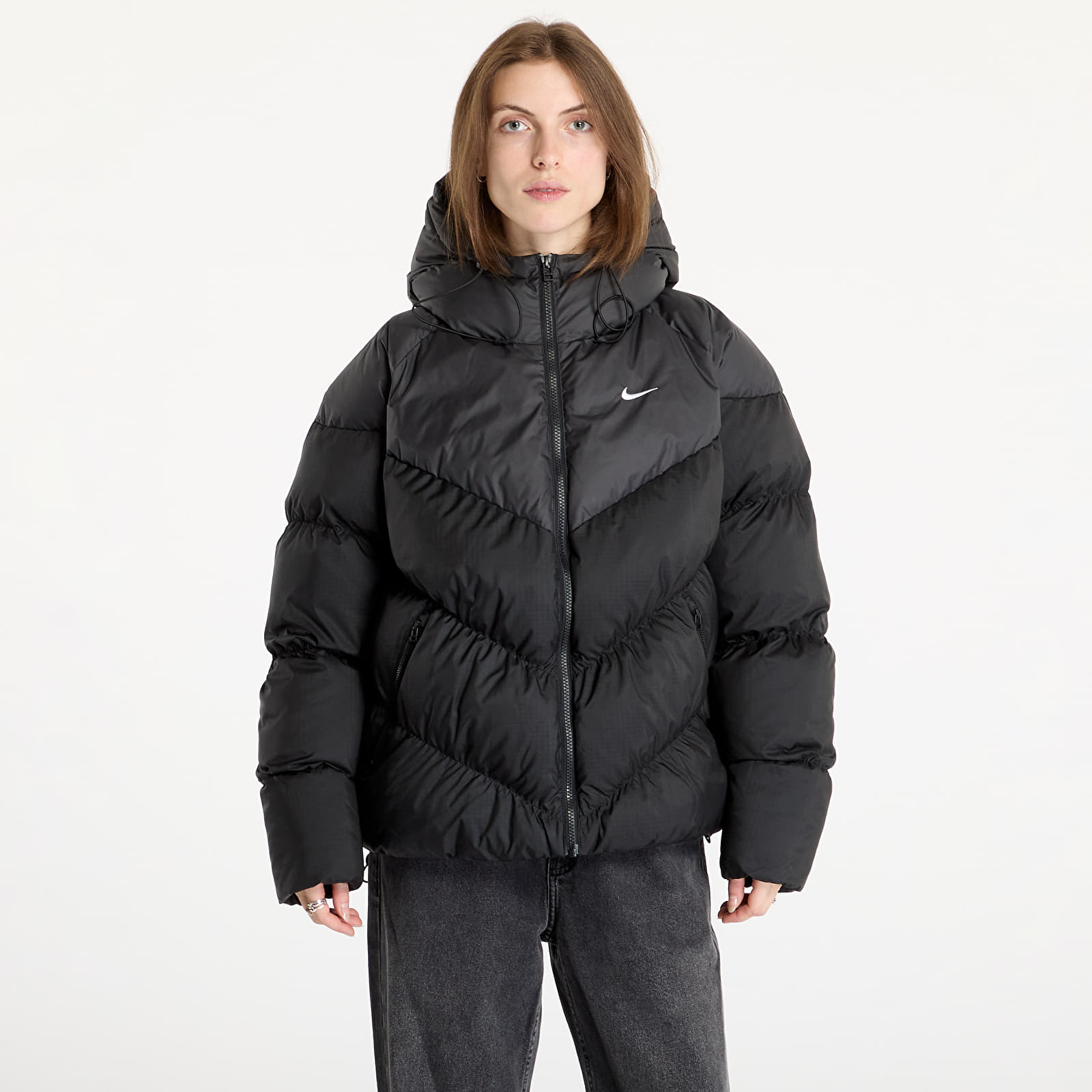 Chaquetas de mujer Nike Sportswear Windpuffer Storm-FIT Loose Puffer Jacket Black/ White