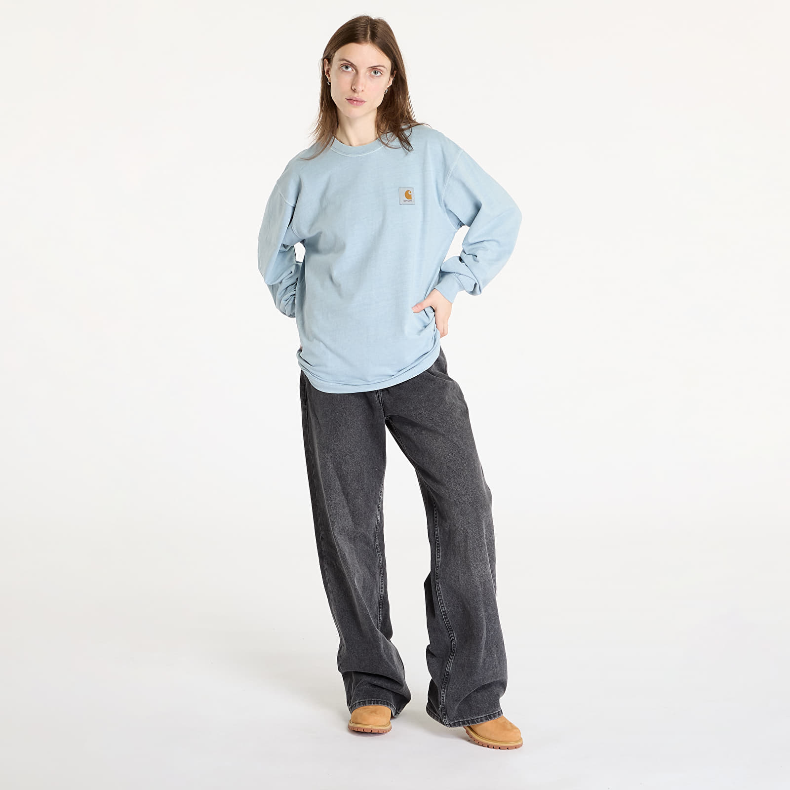 T-särgid Carhartt WIP L/S Vista T-Shirt UNISEX Dusty Ice Garment Dyed