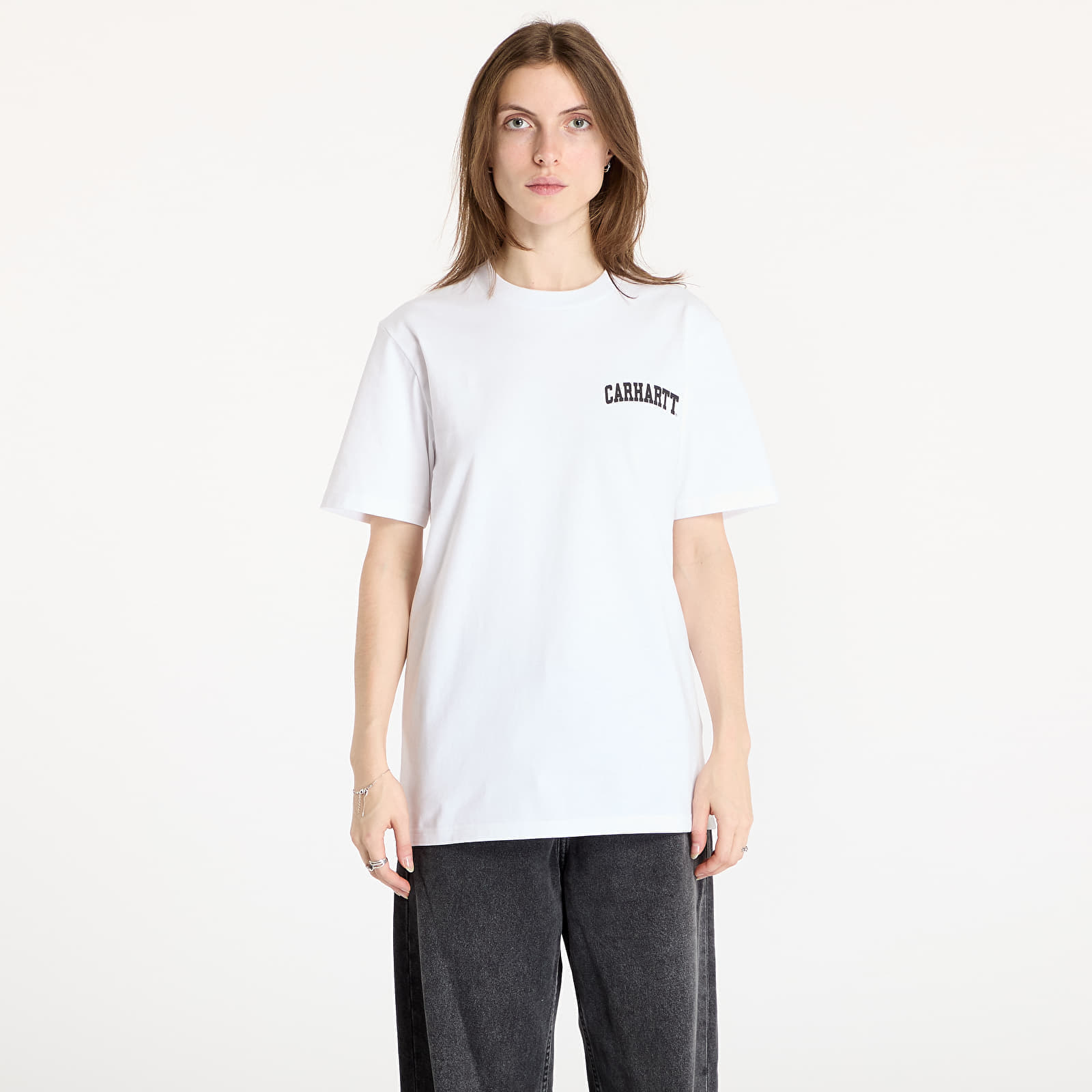 Tricou Carhartt WIP S/S University Script T-Shirt UNISEX White/ Black