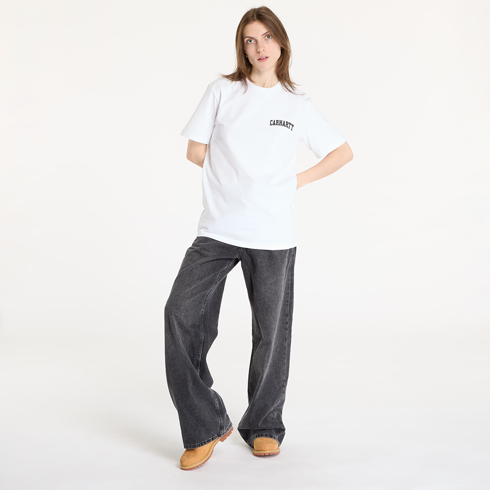 T-särgid Carhartt WIP S/S University Script T-Shirt UNISEX White/ Black
