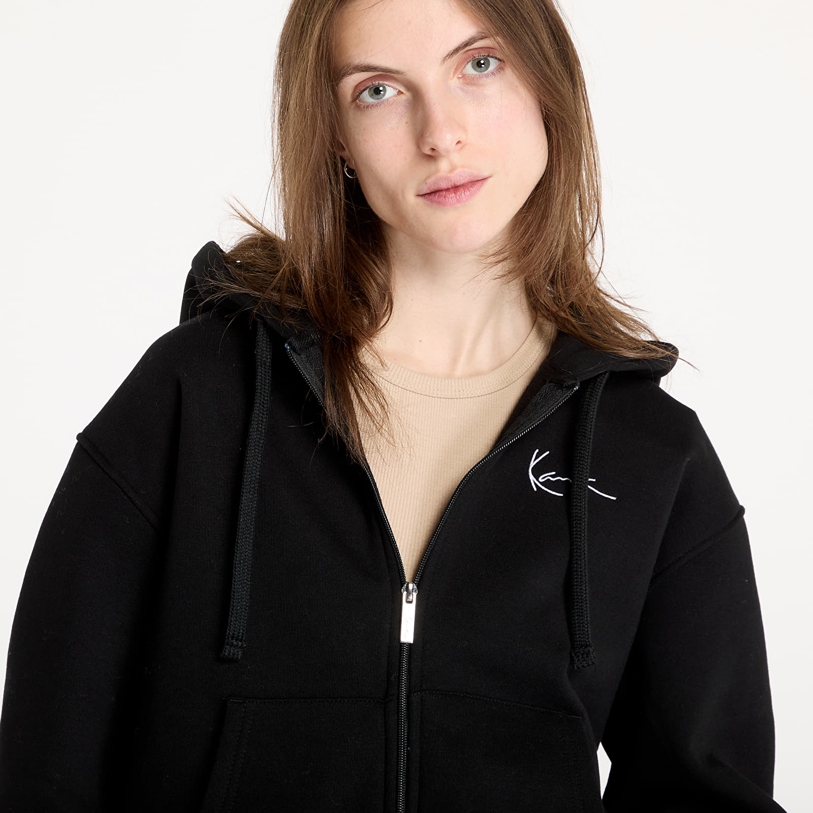 Mikine Karl Kani KK Chest Signature Essential Zip Hoodie Black