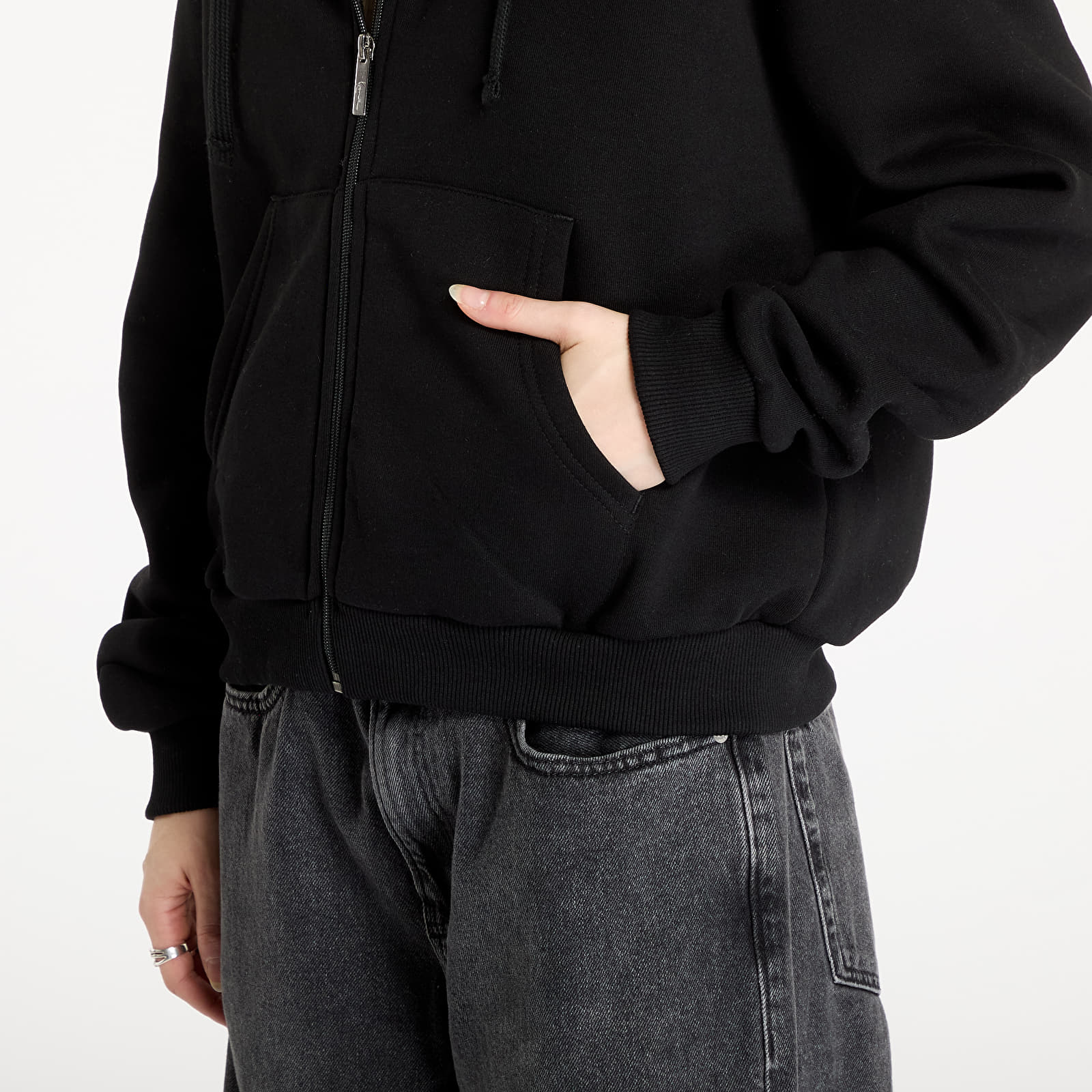 Mikine Karl Kani KK Chest Signature Essential Zip Hoodie Black
