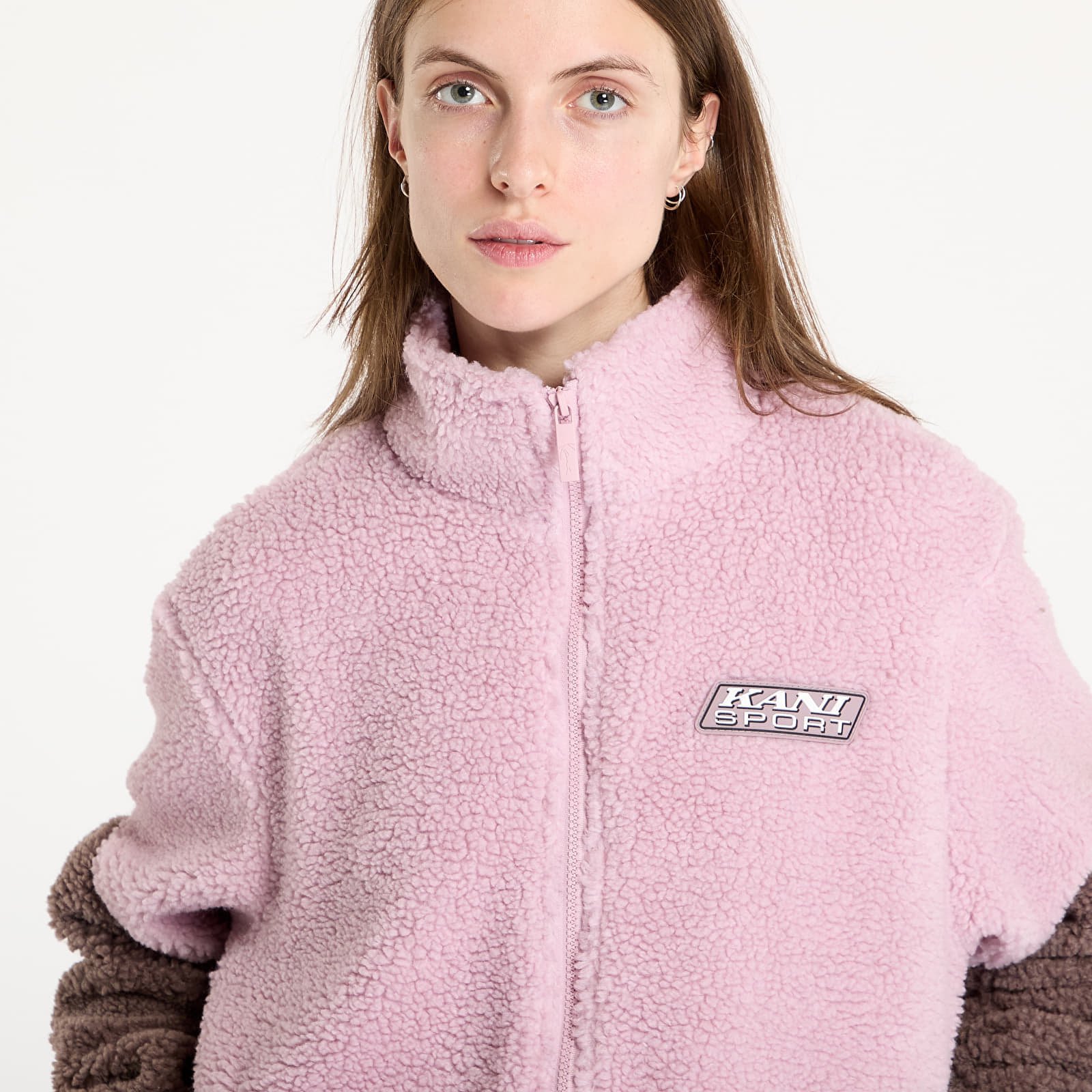 Jachetă Karl Kani Sport Patch Teddy Block Track Jacket Rose/ Taupe - 1 | YEO