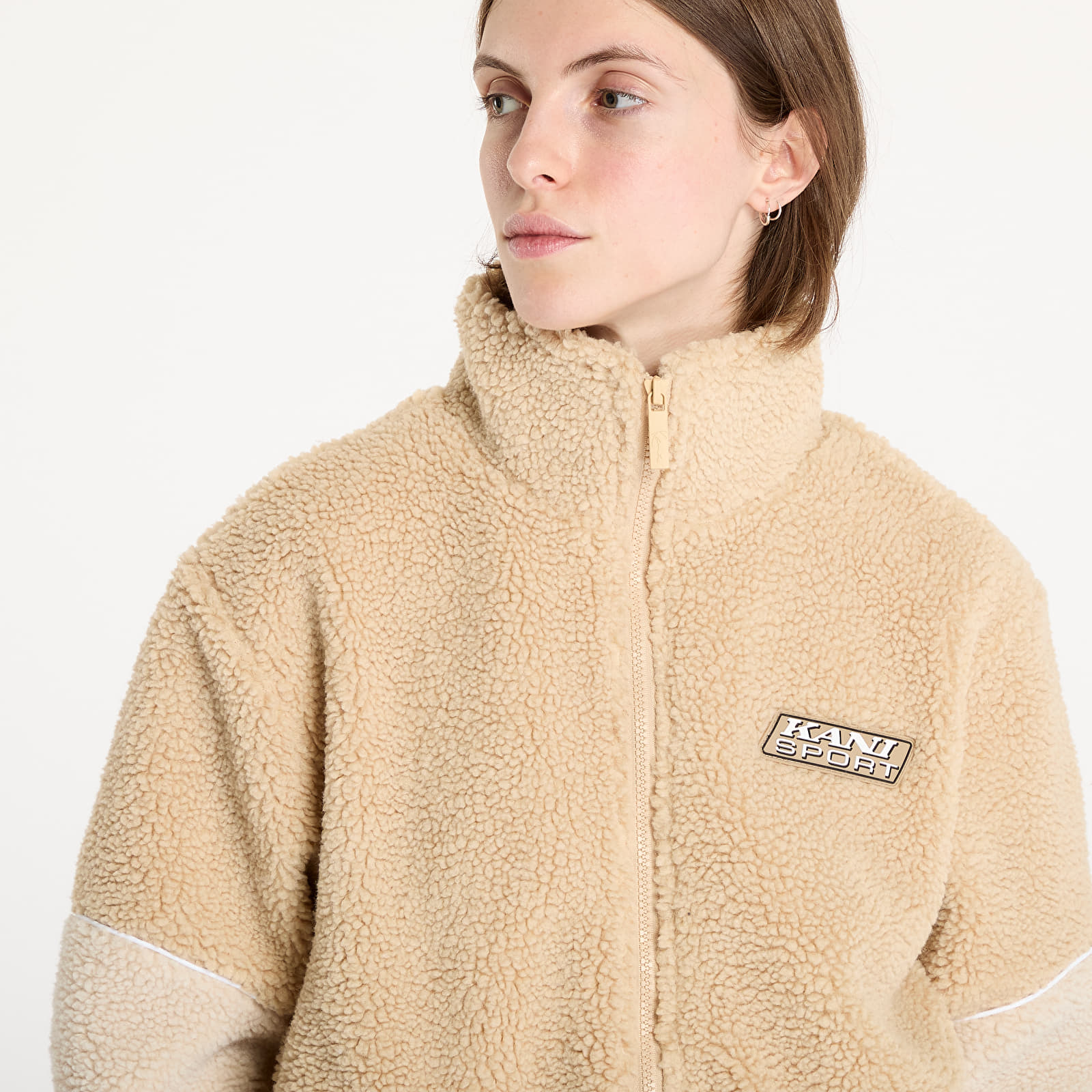 Kurtki Karl Kani Sport Patch Teddy Block Track Jacket Sand/ Light Sand