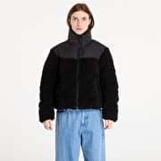 Urban Classics Ladies Short Sherpa Mix Puffer Jacket Black/ Black