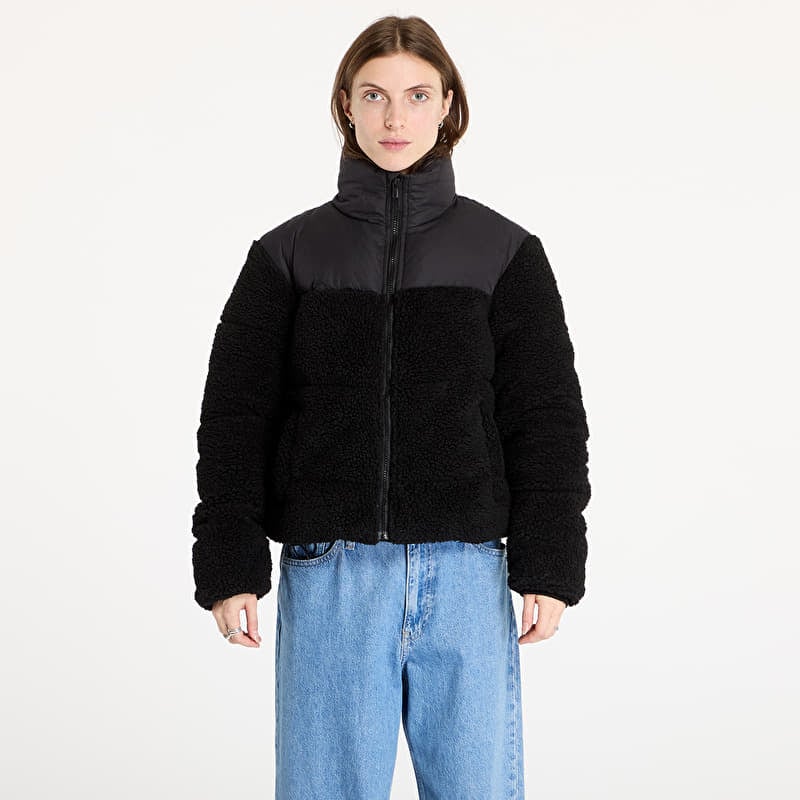 Куртка Urban Classics Ladies Short Sherpa Mix Puffer Jacket Black/ Black