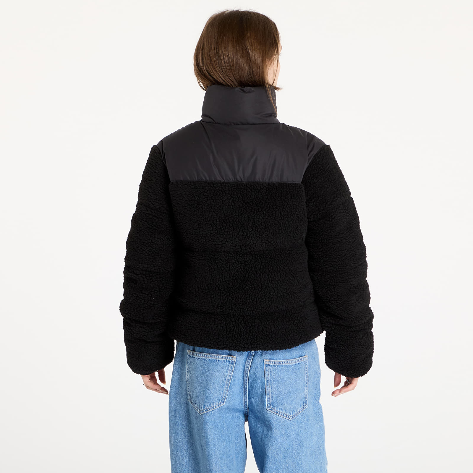 Chaquetas Urban Classics Ladies Short Sherpa Mix Puffer Jacket Black/ Black