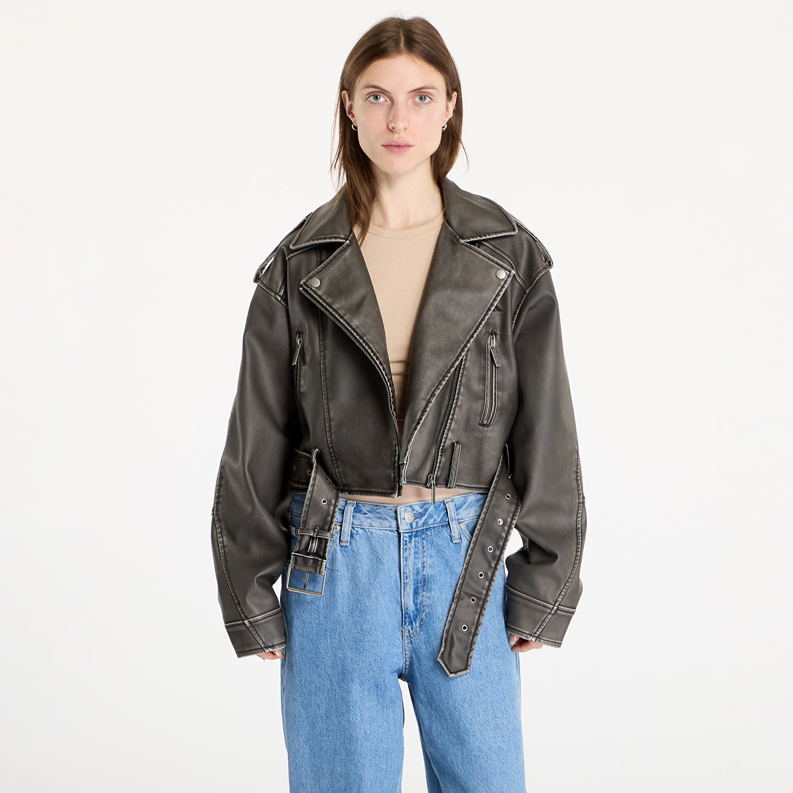 Kurtki Karl Kani OG Short OS Pu Biker Jacket Black