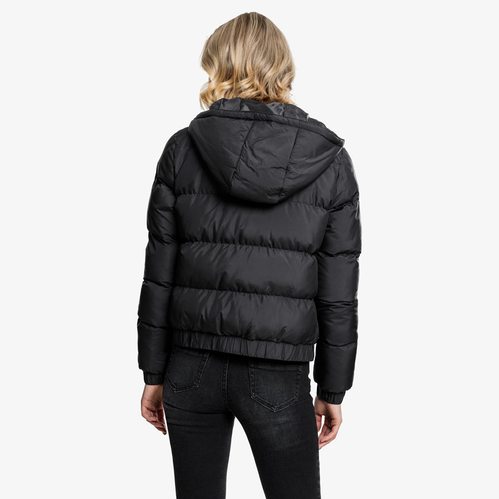 Jackor Urban Classics Ladies Hooded Puffer Jacket Black