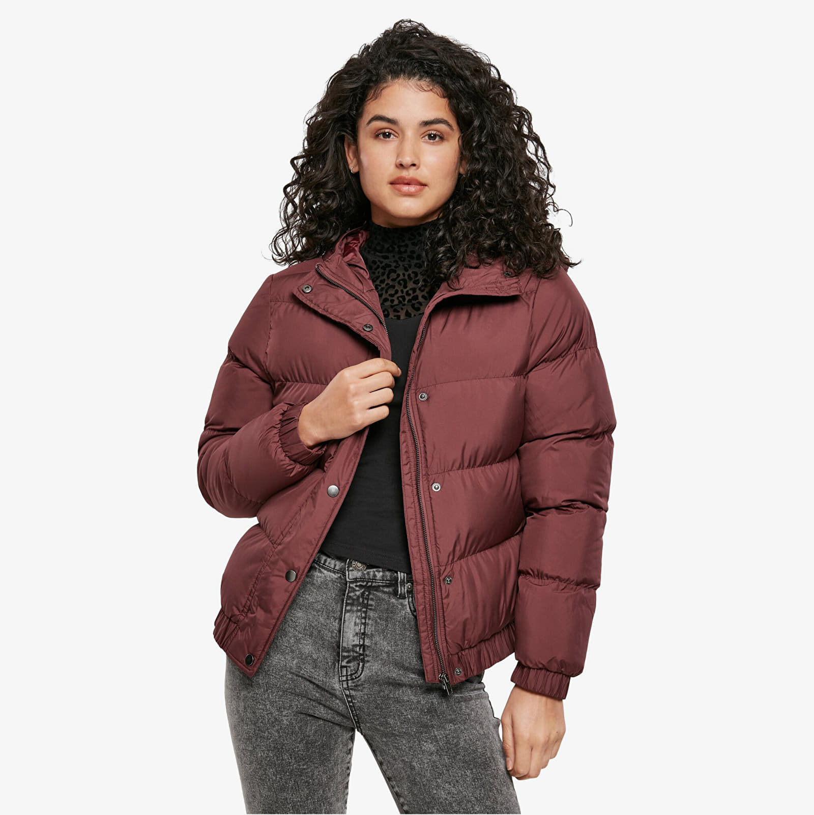 Jachete Urban Classics Ladies Hooded Puffer Jacket Wine