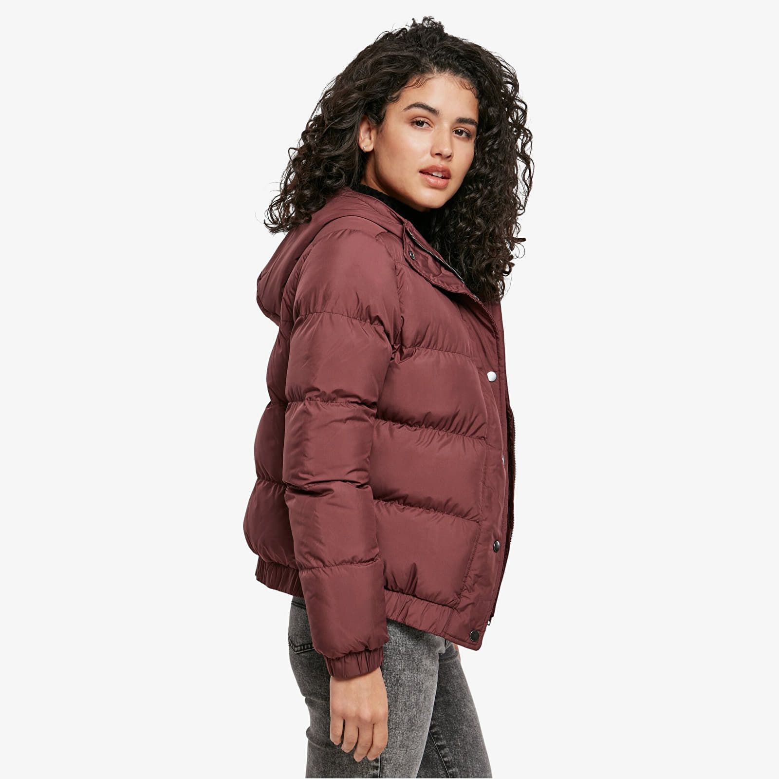 Jacken Urban Classics Ladies Hooded Puffer Jacket Wine