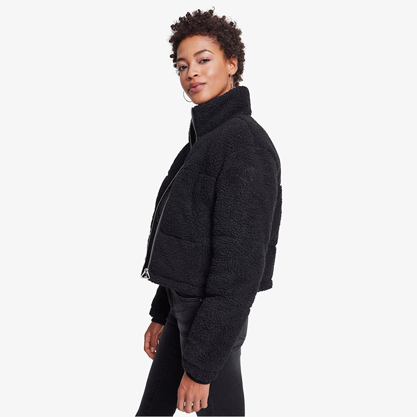 Jas Urban Classics Ladies Boxy Sherpa Puffer Jacket Black L