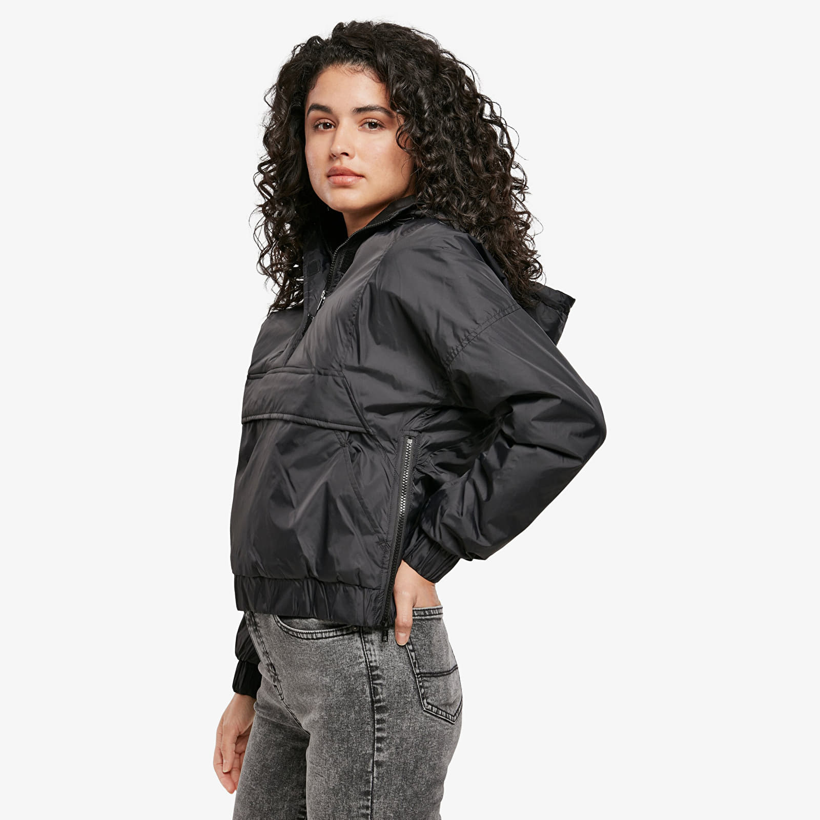 Jakker Urban Classics Ladies Panel Padded Pull Over Jacket Black