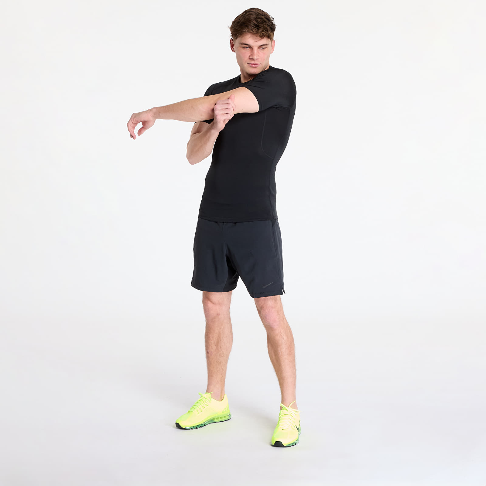 Pánská trička Nike Pro Men's Dri-FIT Tight Short-Sleeve Fitness Top Black/ White
