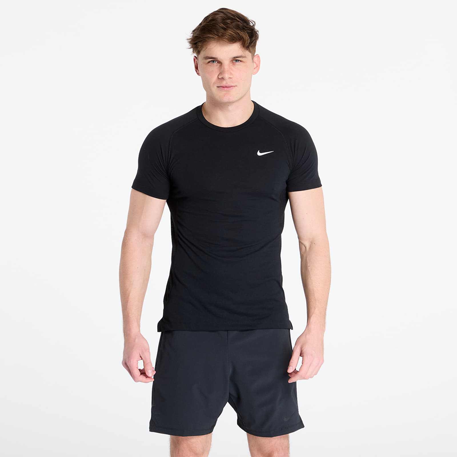Camisetas hombre Nike Flex Rep Men's Dri-FIT Short-Sleeve Fitness Top Black/ White