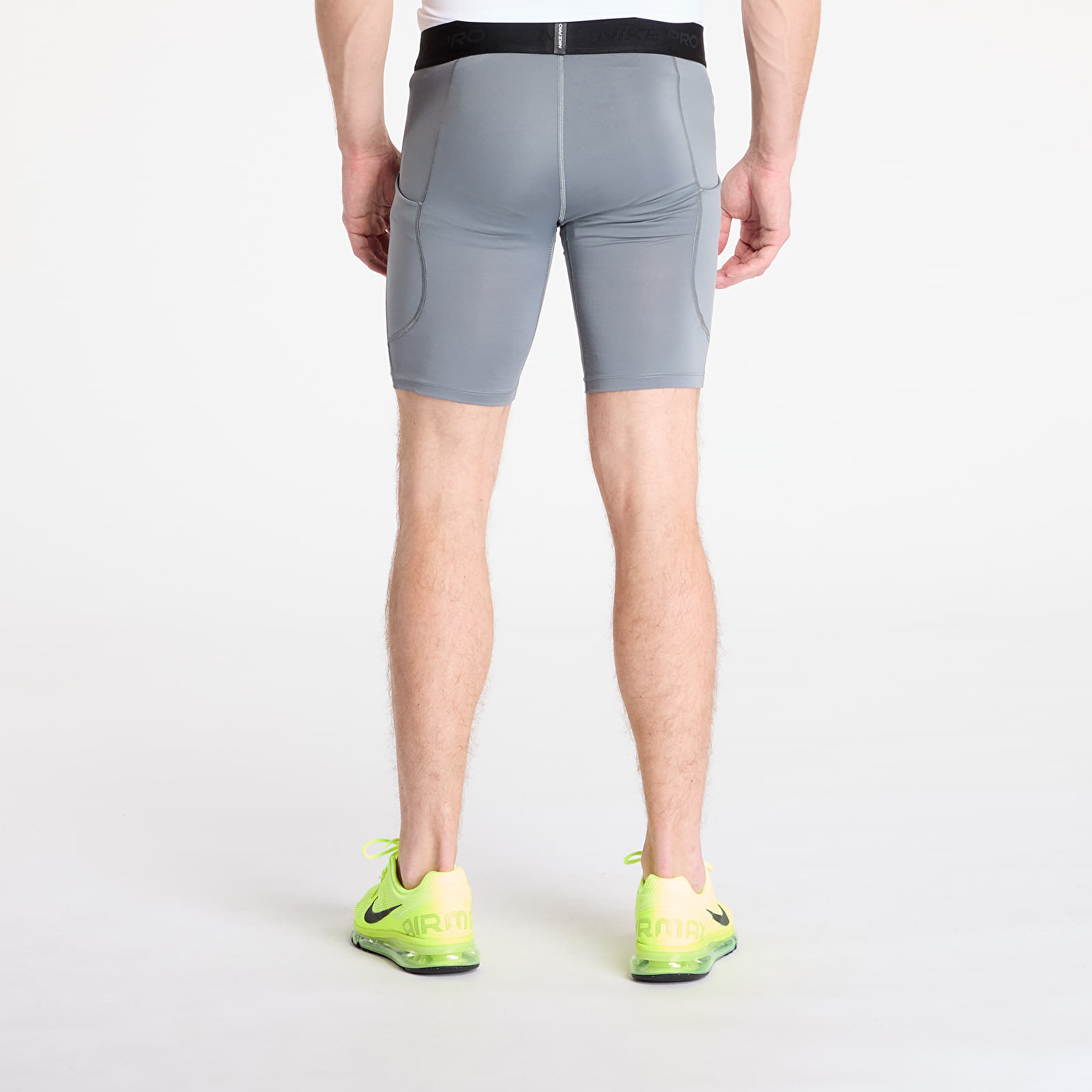 Shorts för män Nike Pro Men's Dri-FIT Fitness Long Shorts Smoke Grey/ Black