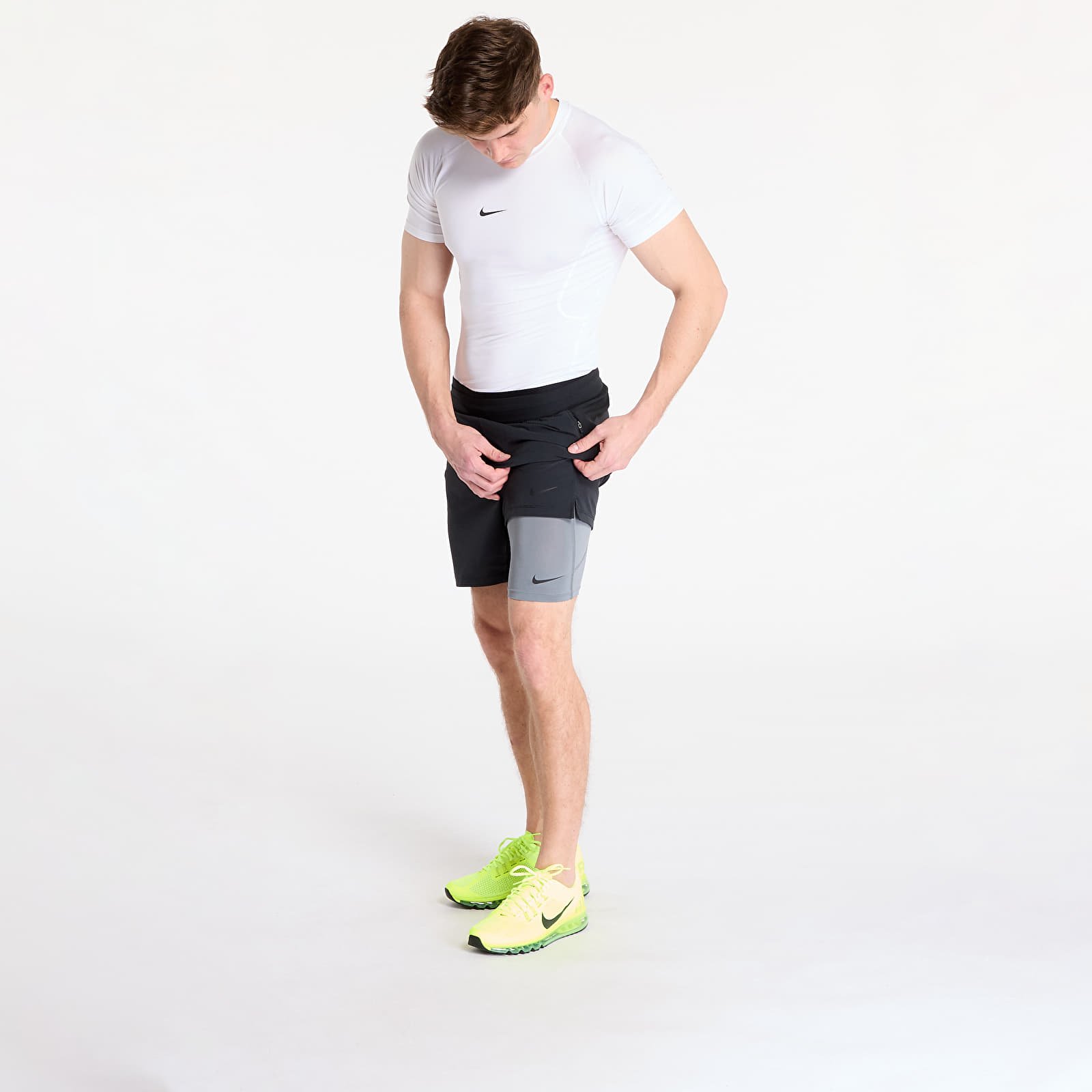 Szorty męskie Nike Pro Men's Dri-FIT Fitness Long Shorts Smoke Grey/ Black