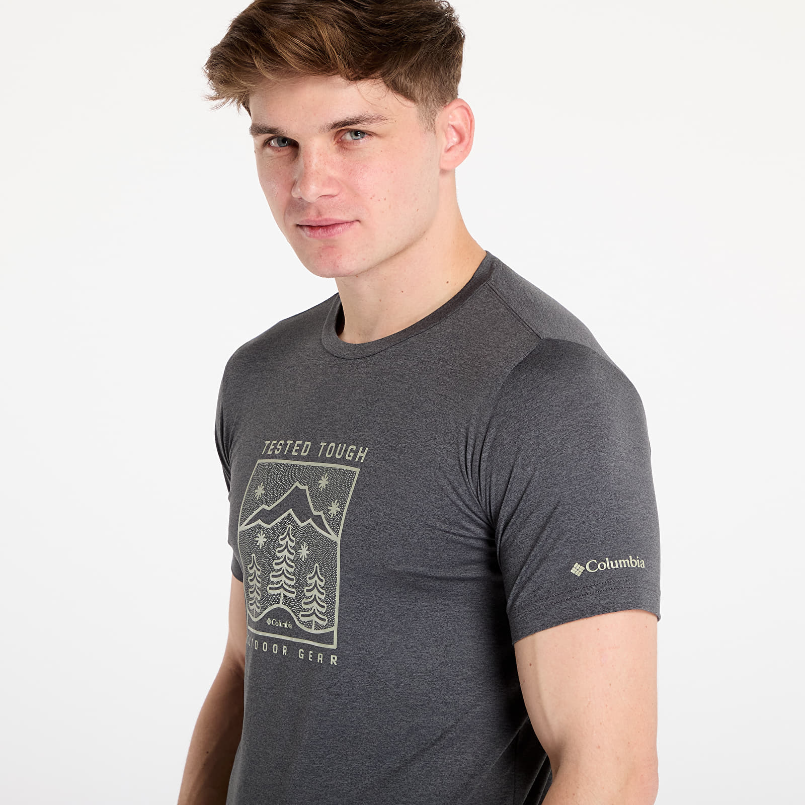 Moške majice Columbia Kwick Hike™ Graphic Short-sleeve Tee Black Heather