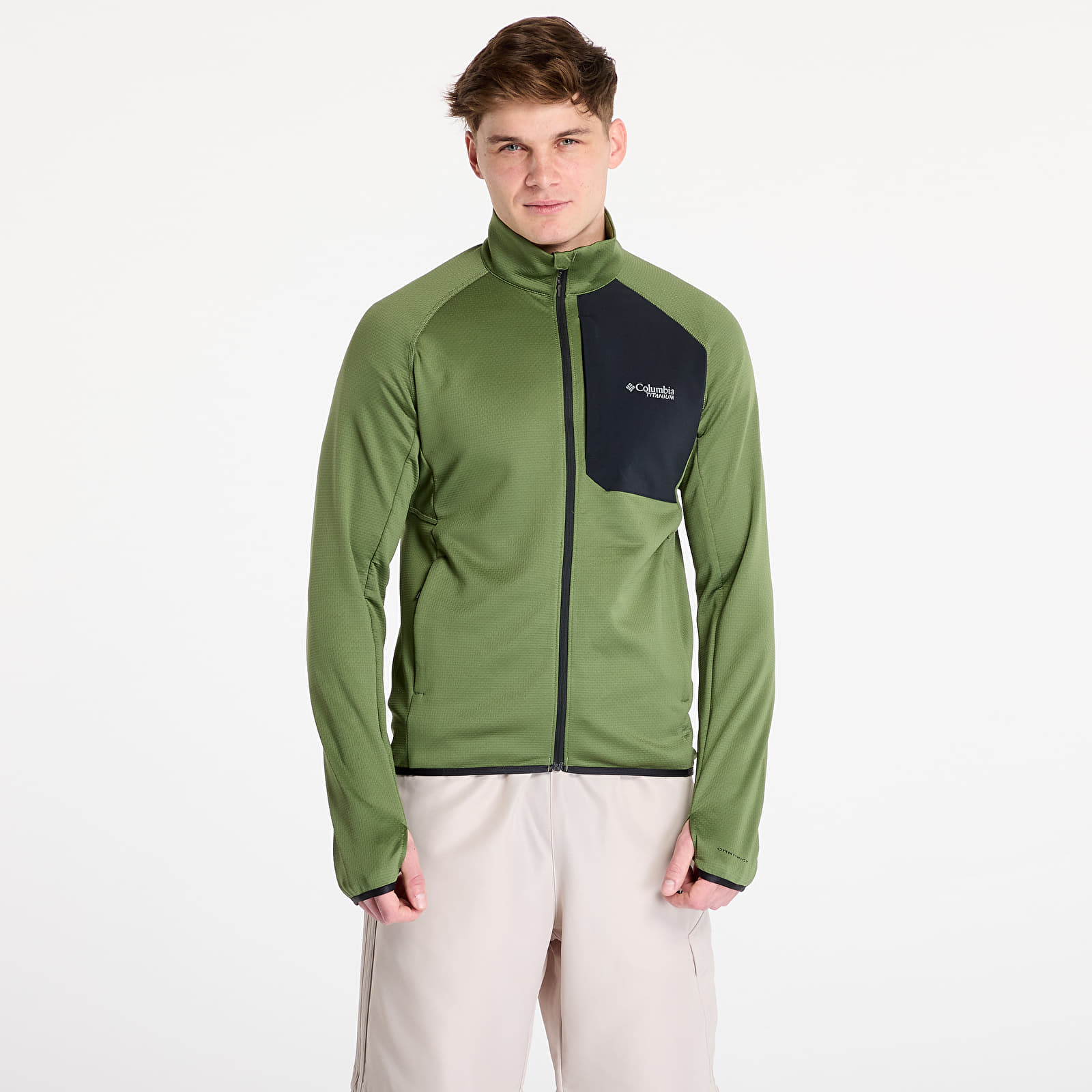 Men's sweatshirts Columbia Triple Canyon™ Grid Fleece Full-Zip II Canteen/ Black