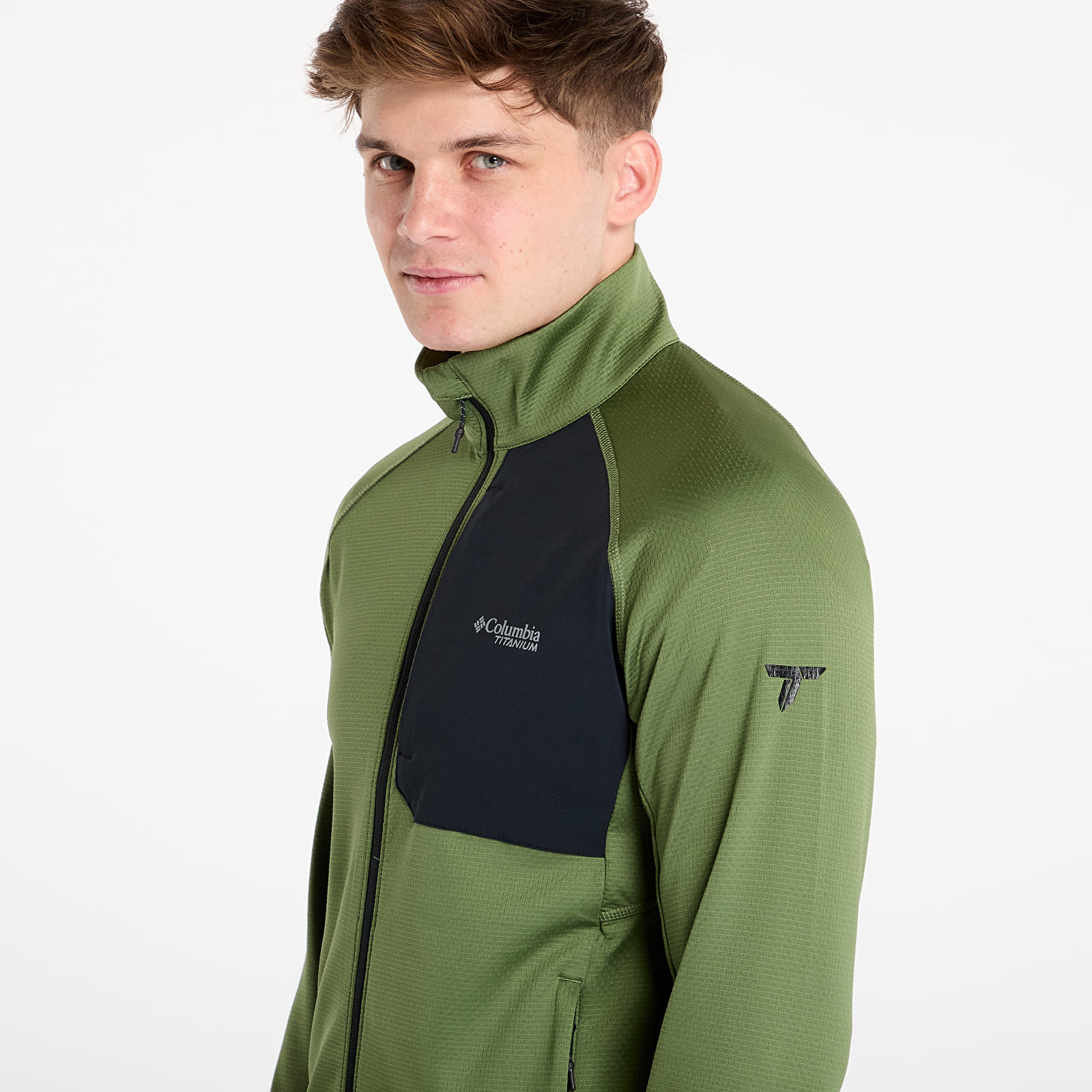 Men's sweatshirts Columbia Triple Canyon™ Grid Fleece Full-Zip II Canteen/ Black