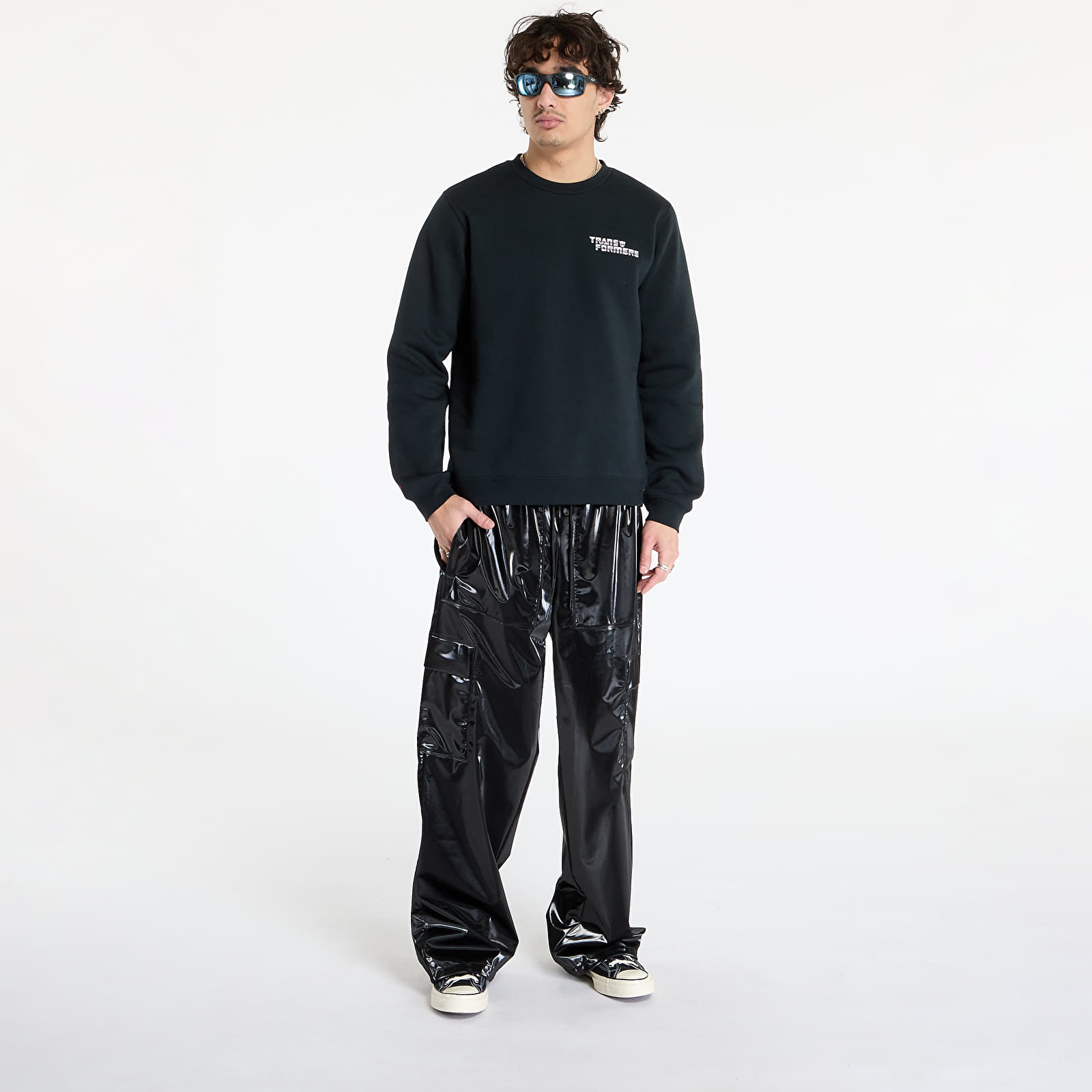 Sudaderas de hombre Converse x Transformers Crew Sweatshirt UNISEX Black