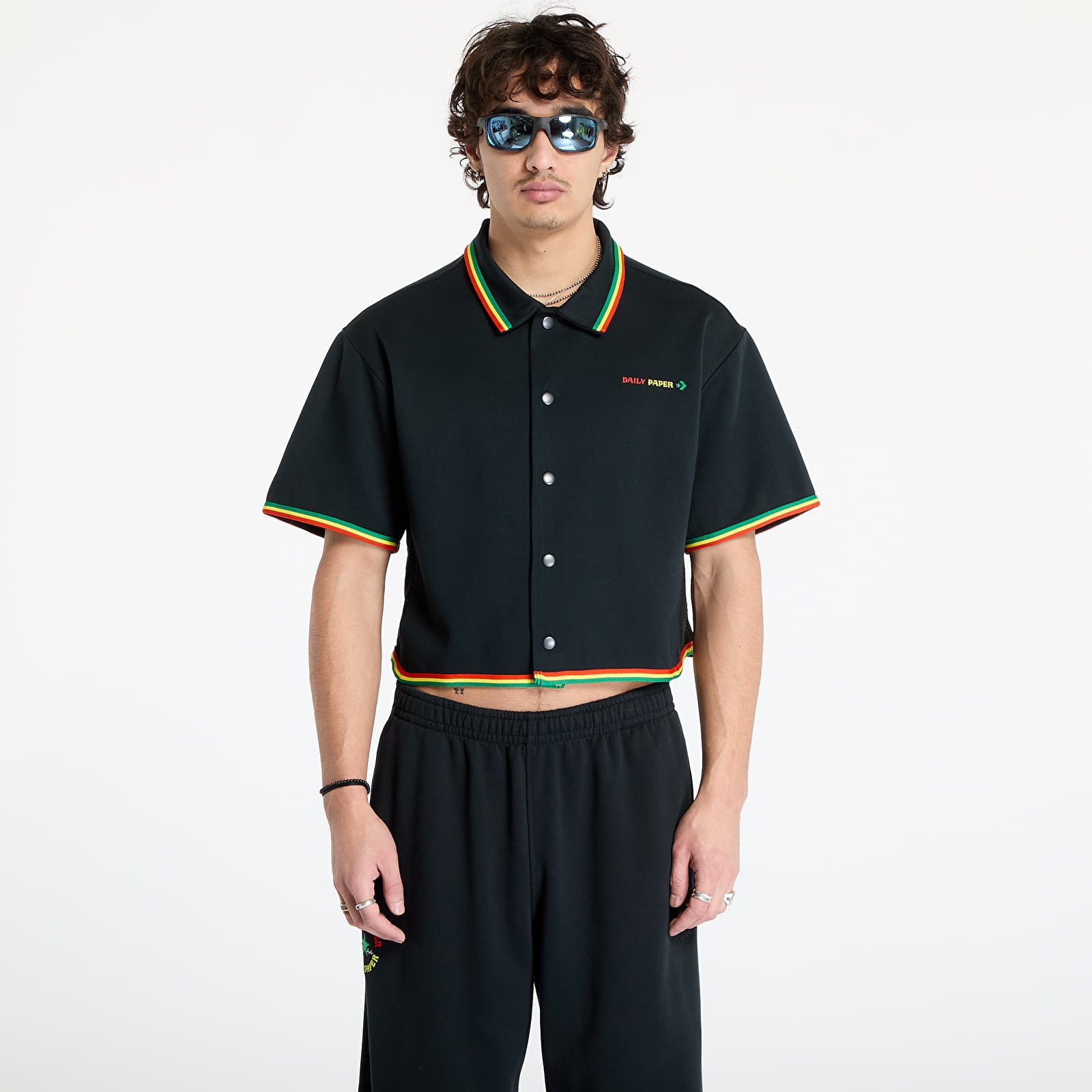 Men's shirts Converse x Daily Paper Cropped Shirt Black