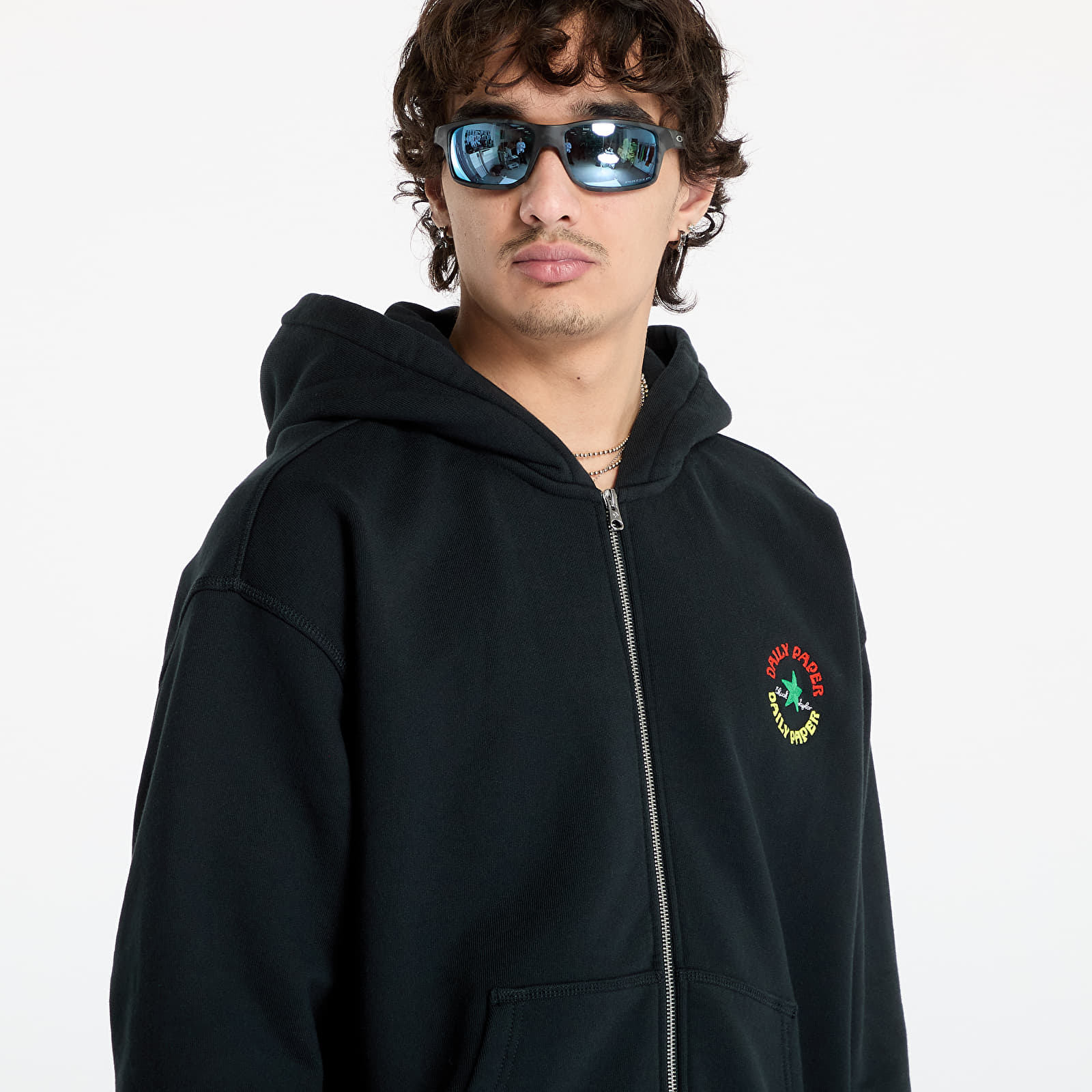 Bluzy męskie Converse x Daily Paper Full Zip Hoodie Black