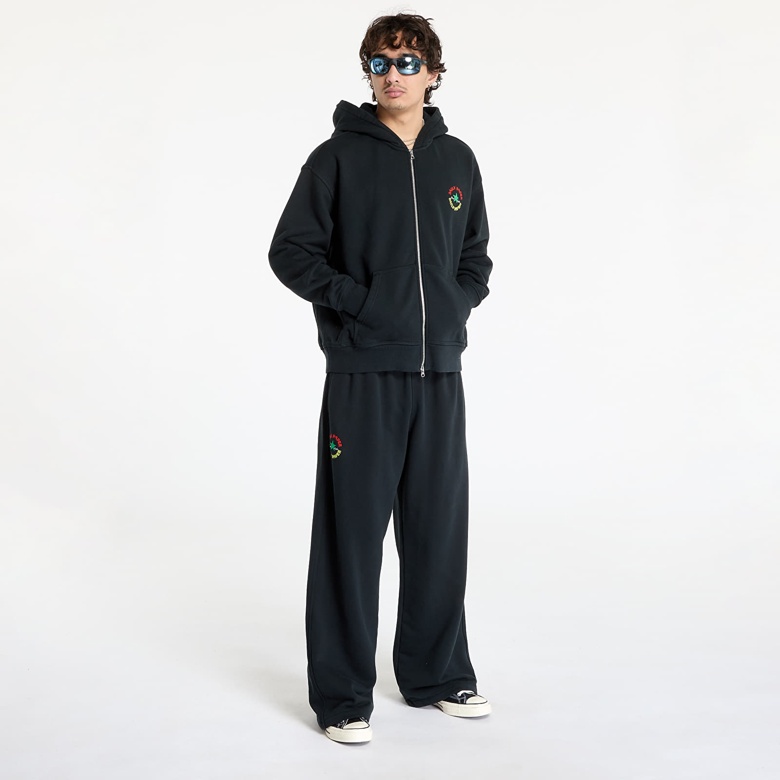 Bluzy męskie Converse x Daily Paper Full Zip Hoodie Black
