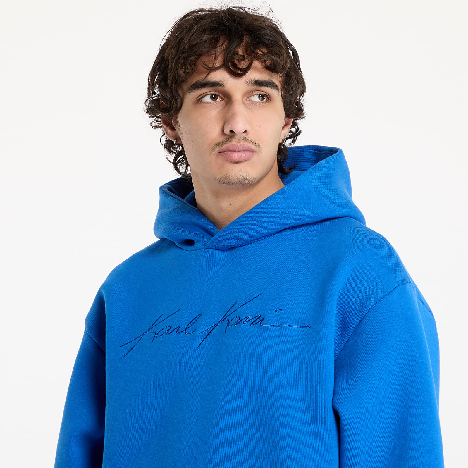 Mikine Karl Kani Autograph Heavy Sweat OS Hoodie Blue