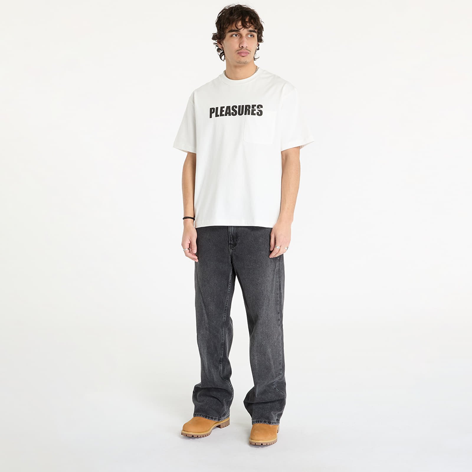 Camisetas PLEASURES Impact Pocket Heavyweight Shirt White