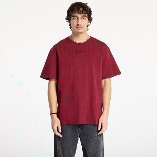 T-shirt Karl Kani Small Signature Essential Pinstripe Tee light Dark Red/ Black