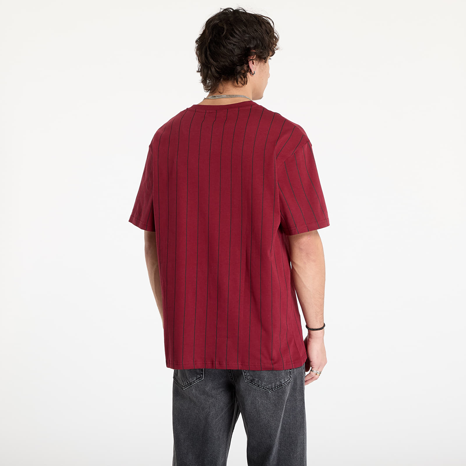 T-Shirts Karl Kani Small Signature Essential Pinstripe Tee light Dark Red/ Black